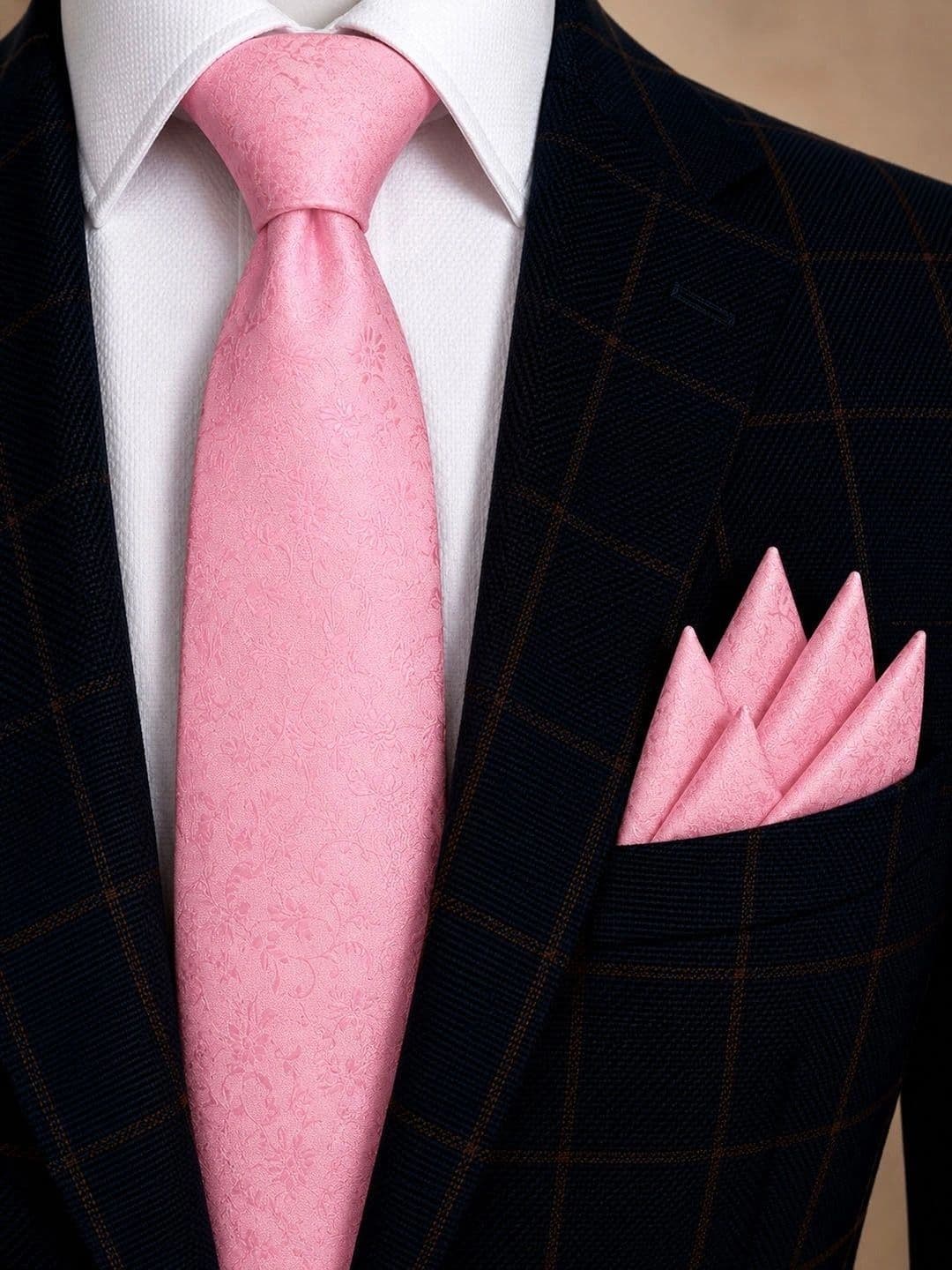 Cazzano Men Pink Woven Design Tie - view 1