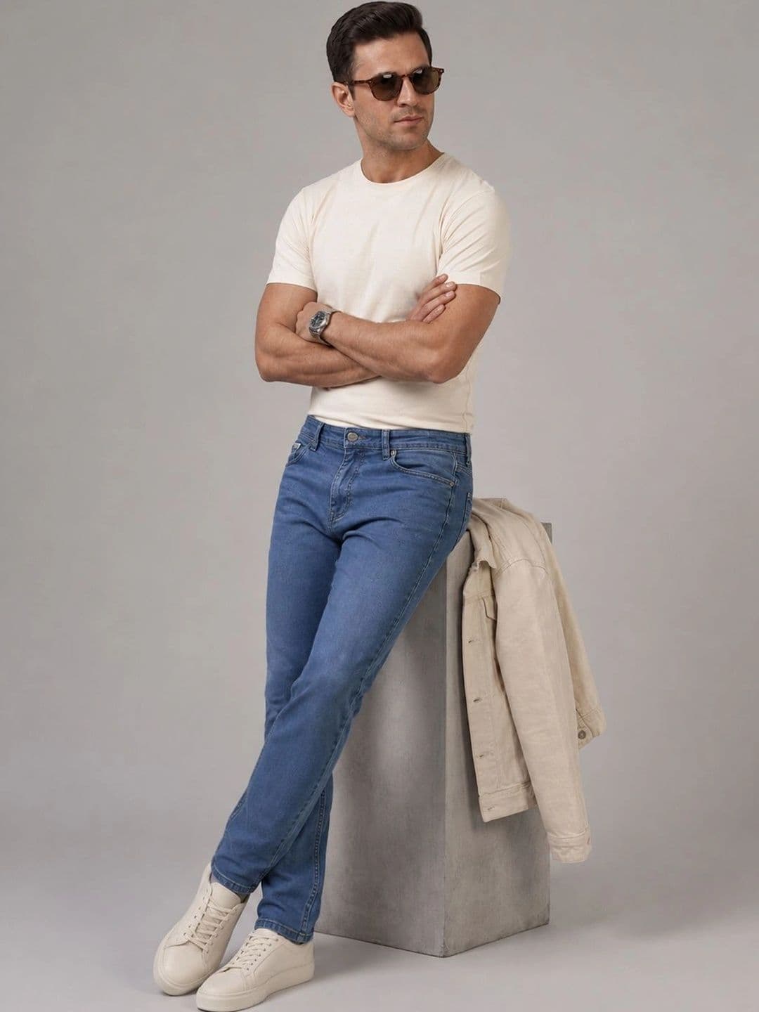 THUNDER JEANS Men Regular Fit Mid-Rise Stretchable Jeans thumbnail 2