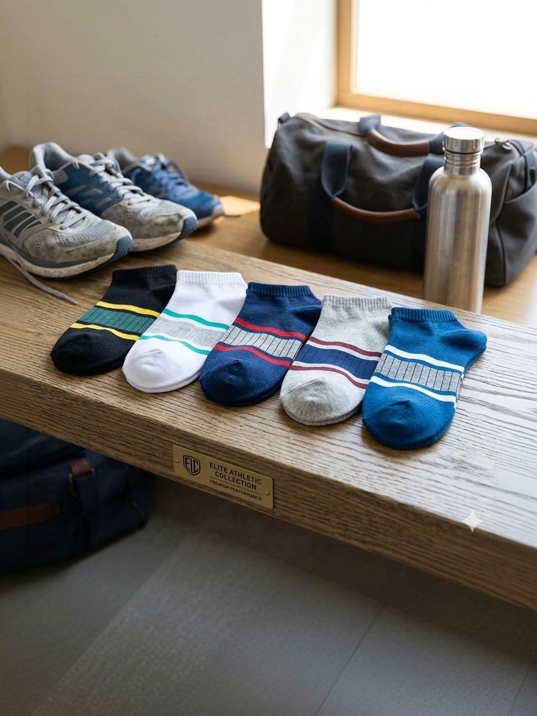Moda Rapido Men Pack of 5 Cotton Blend Striped Ankle Length Socks thumbnail 2