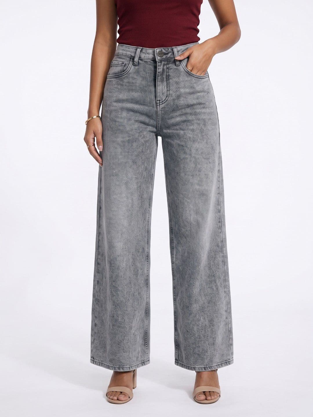 glitchez Women Regular Fit High-Rise Light Fade Jeans - view 1