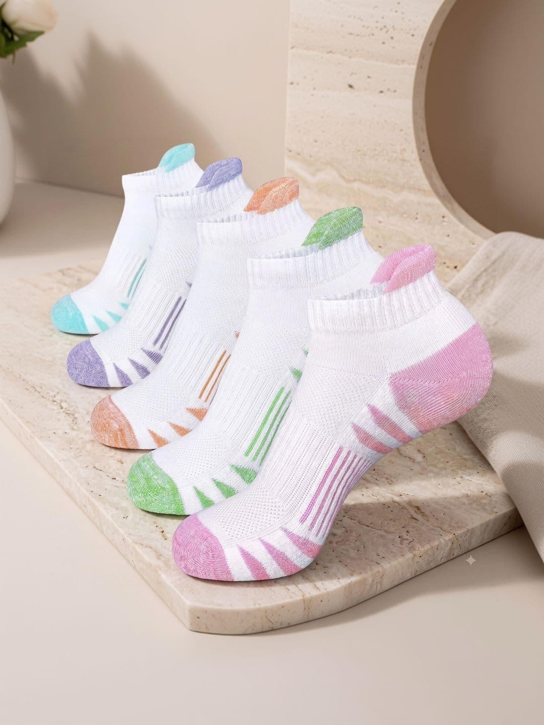 Moda Rapido Men Pack of 5 Cotton Blend Patterned Ankle Length Socks - view 1