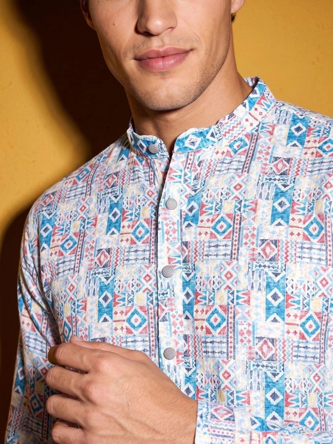 DRIP CHOWK Men Geometric Printed Kurta thumbnail 5