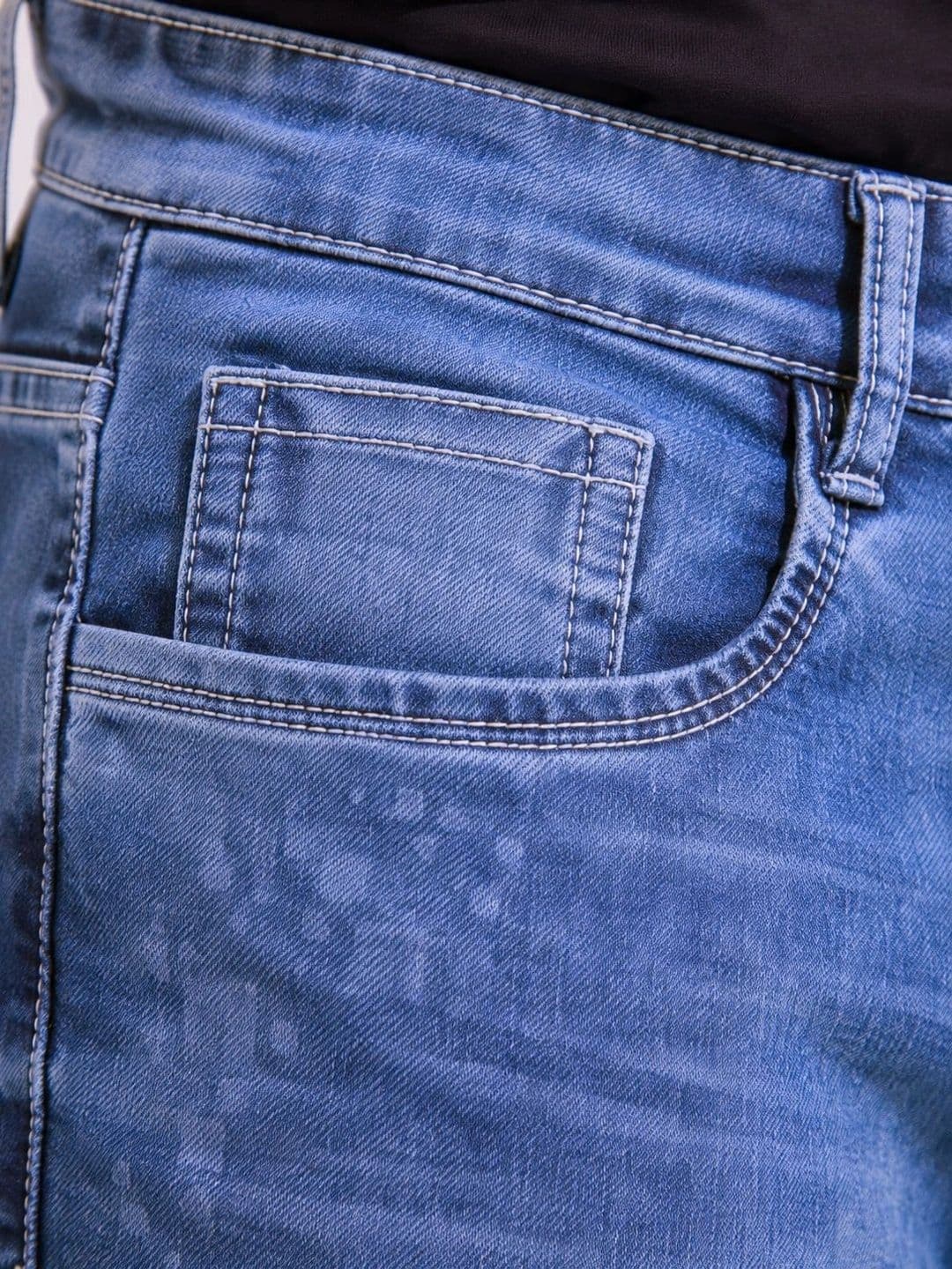 GEX Men Jean Regular Fit Mid-Rise Low Distress Stretchable Jeans thumbnail 5