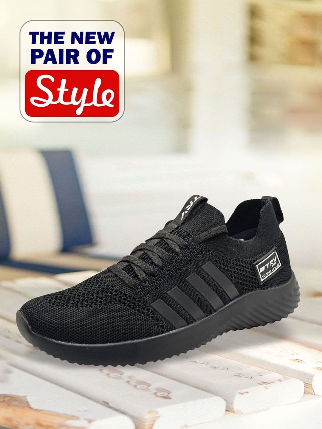 TRV Men Mesh High-Top Running Non-Marking Shoes thumbnail 5