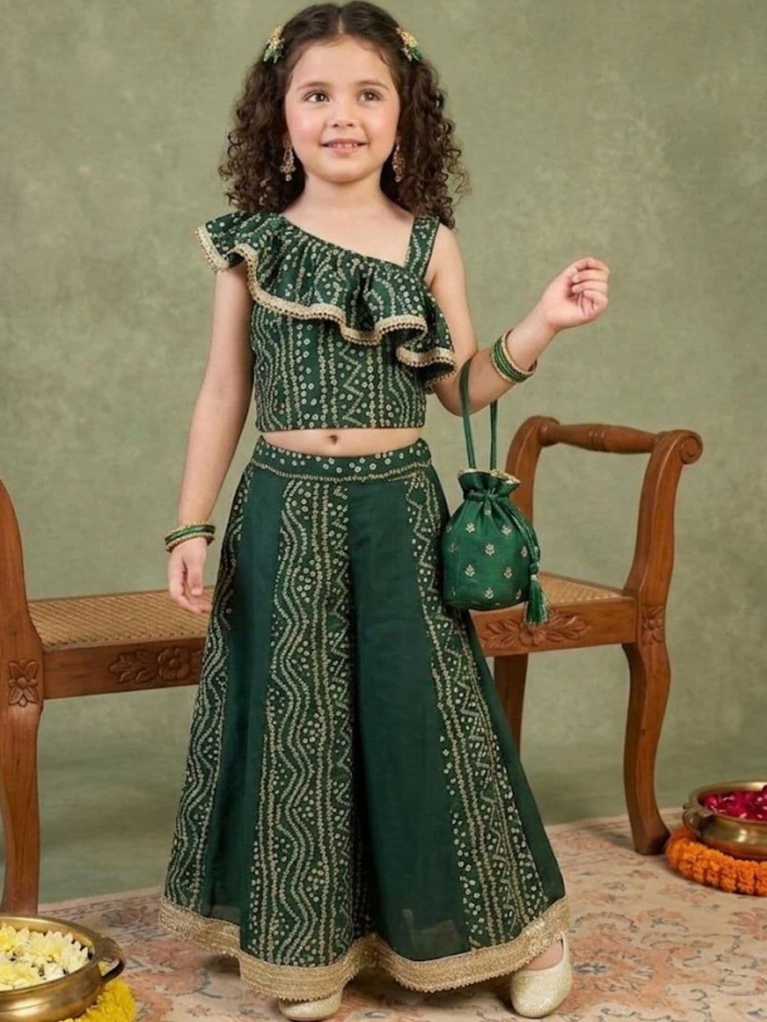 Sangria Girls Printed Ready to Wear Lehenga & Choli - view 1