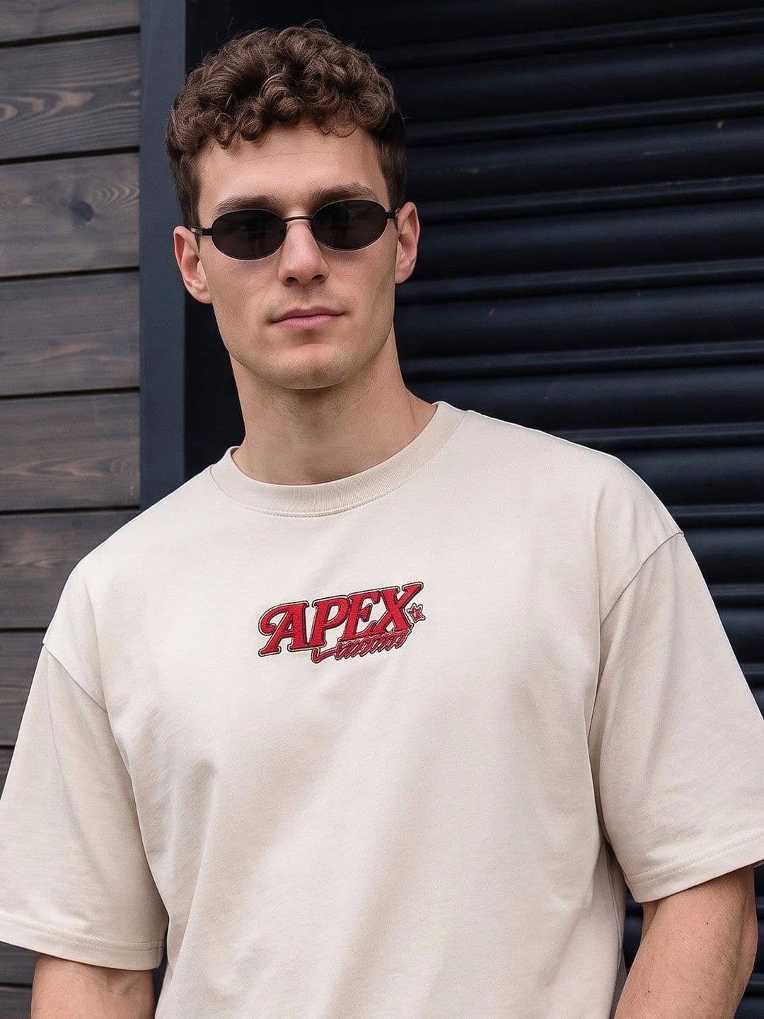 VEIRDO Men Printed Drop-Shoulder Sleeves Pure Cotton T-shirt thumbnail 7