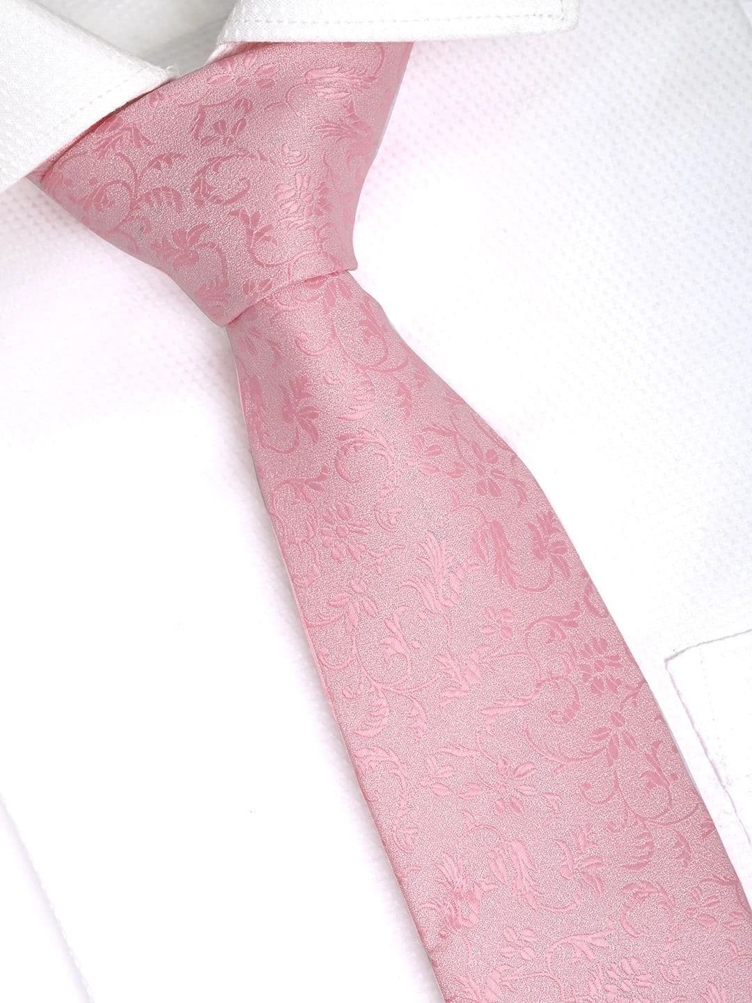 Cazzano Men Pink Woven Design Tie thumbnail 5