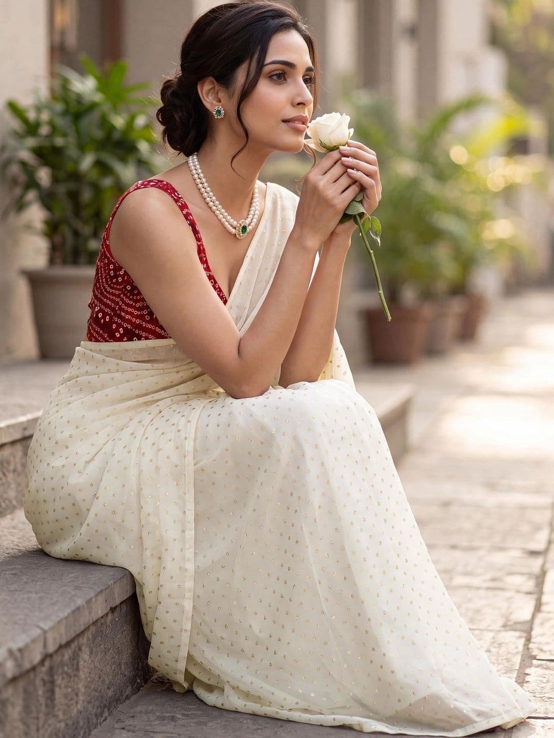 Looootnest Zari Pure Georgette Saree thumbnail 2