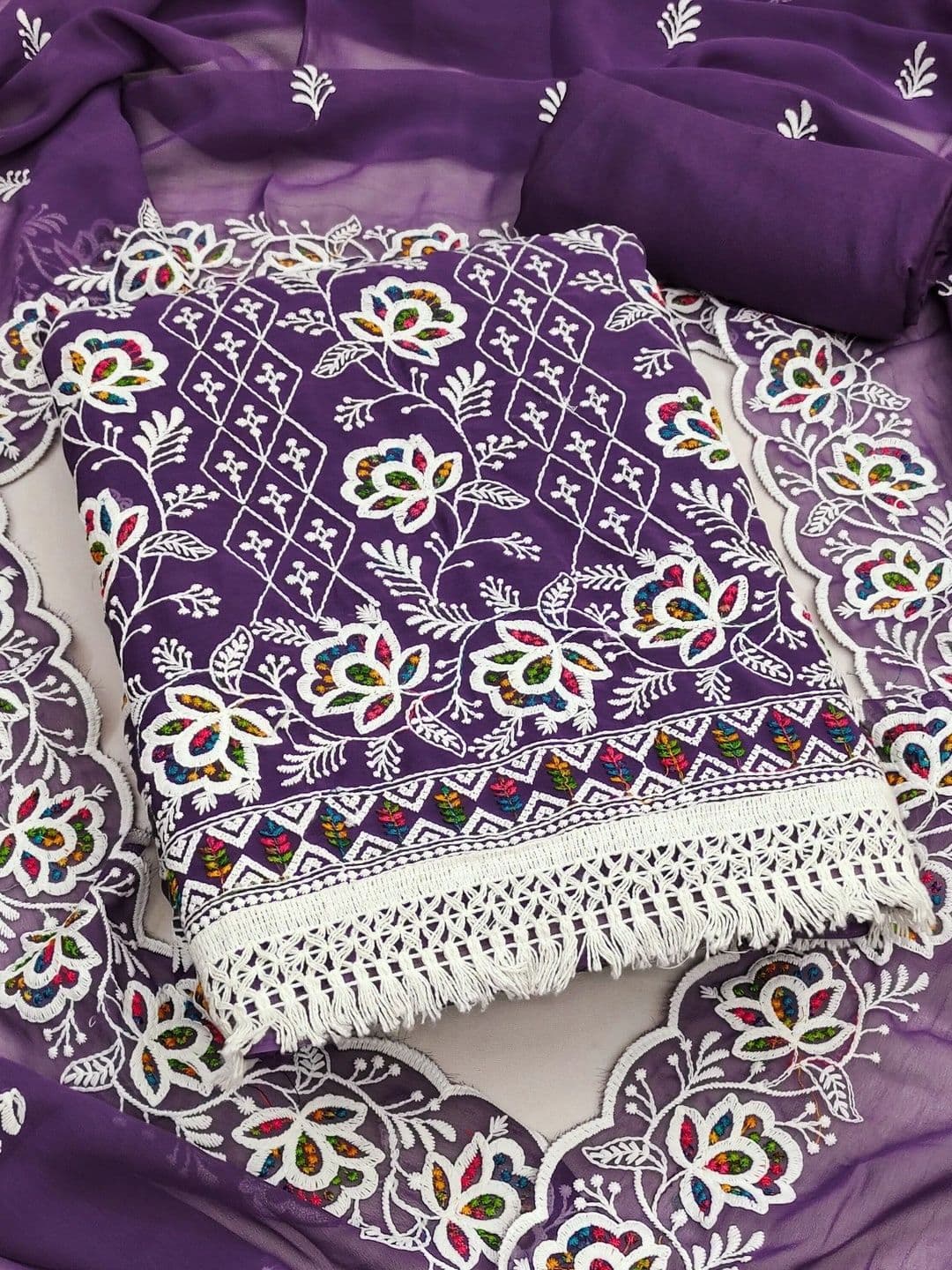 Dhaaga Ghar Embroidered Unstitched Dress Material - view 1