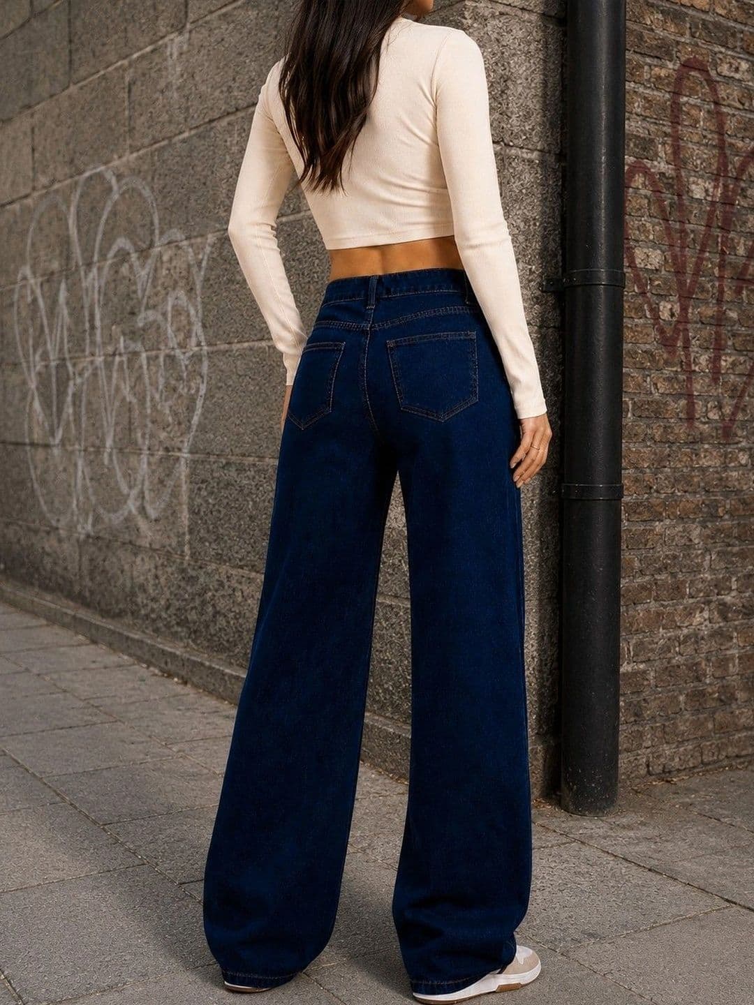 DressBerry Women Comfort Wide Leg High-Rise Stretchable Jeans thumbnail 2