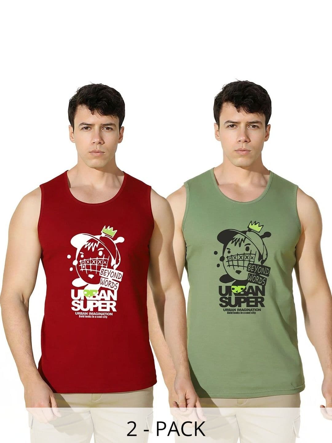 CRYPTIC Men Pack of 2 Graphic Printed Cotton Regular-Fit T-shirts - view 1