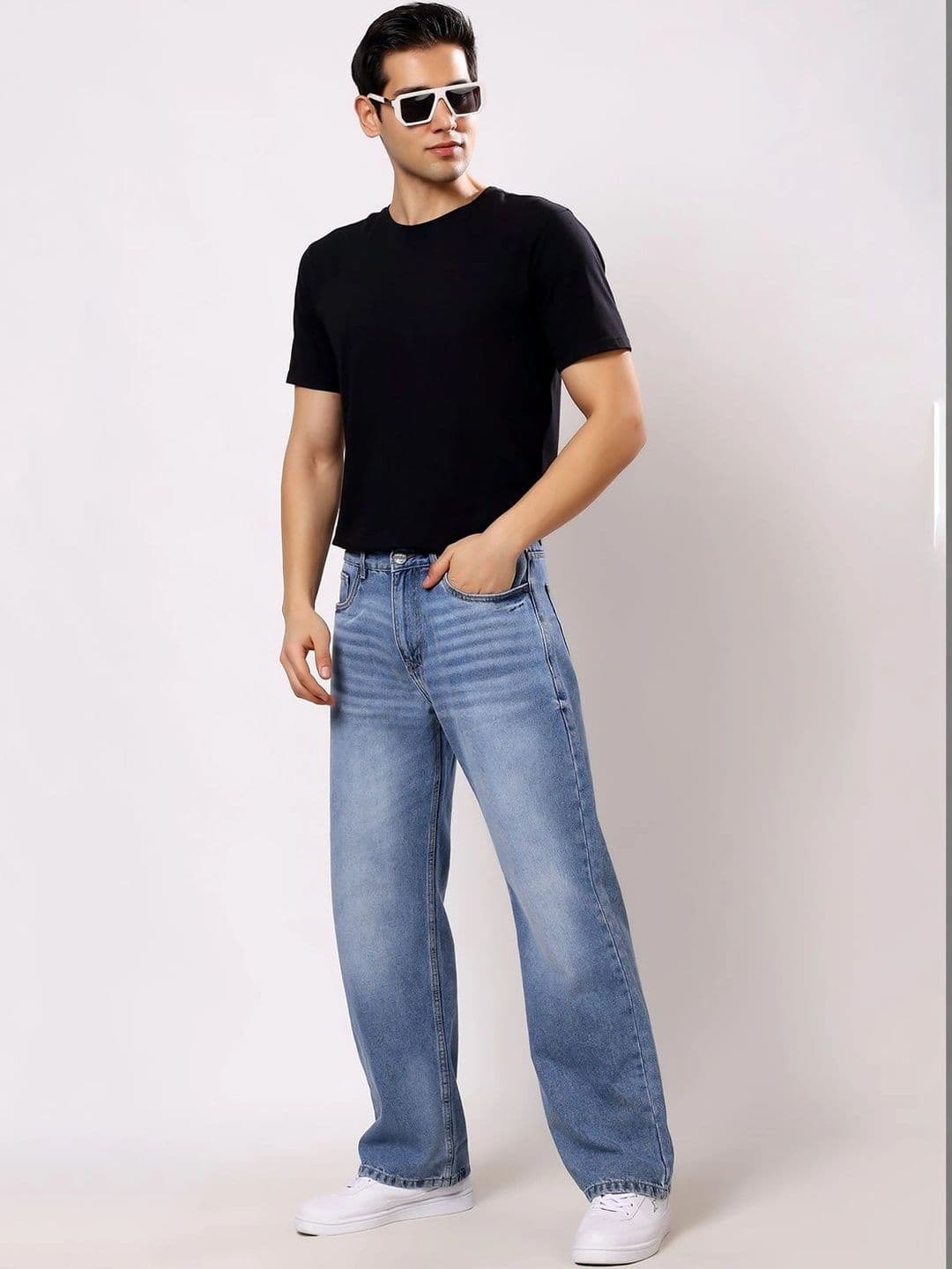 Stylox Men's Baggy Fit Non-Stretchable Mid-Rise Jeans thumbnail 3