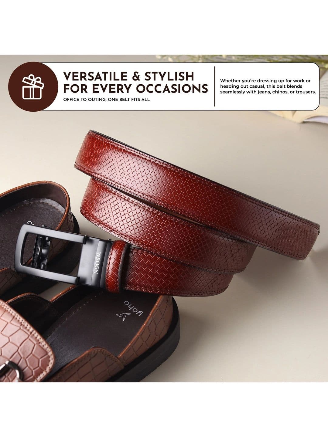 WROGN Men Textured PU Belt thumbnail 6
