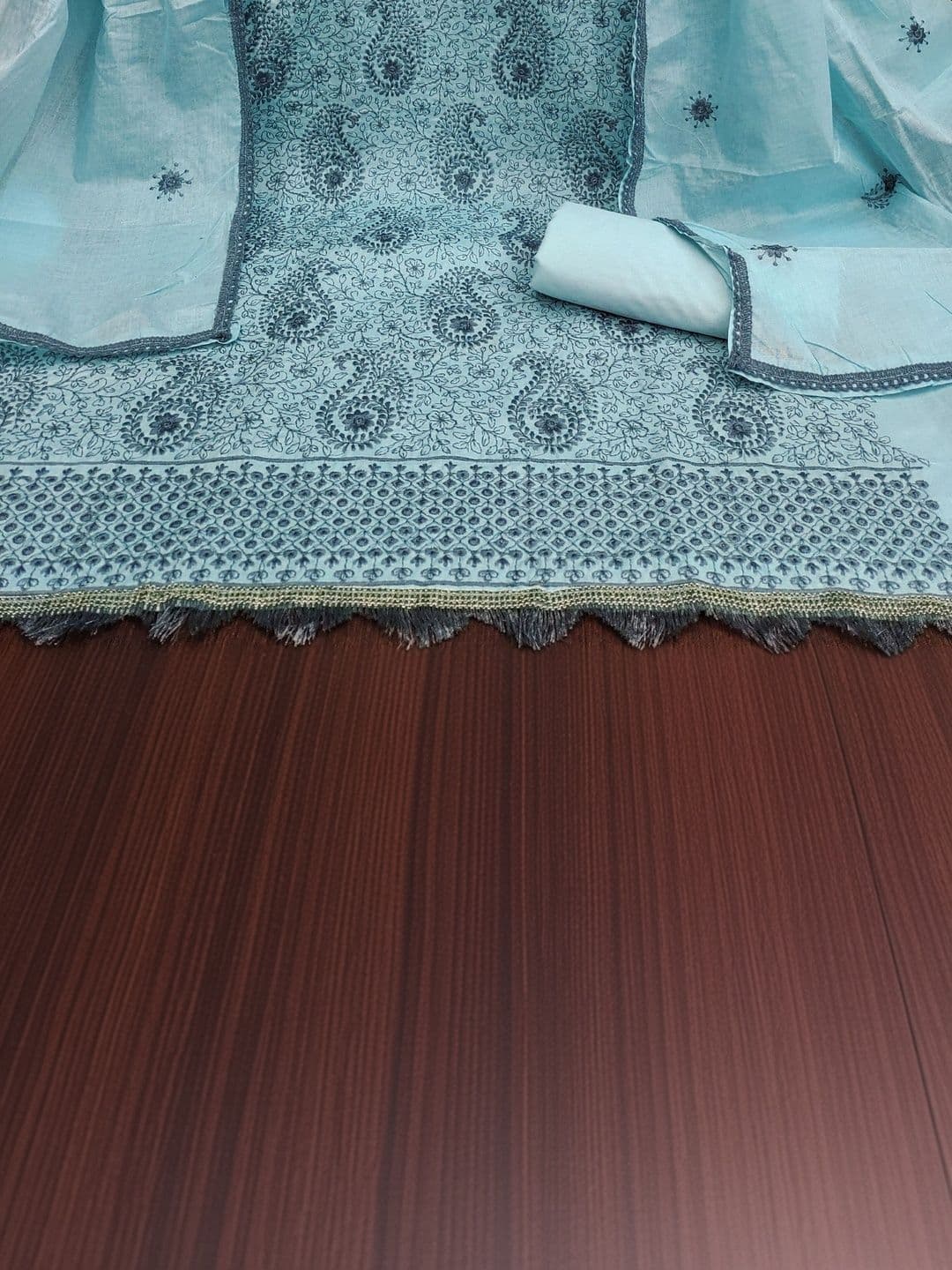 Dhaaga Ghar Embroidered Unstitched Dress Material thumbnail 4