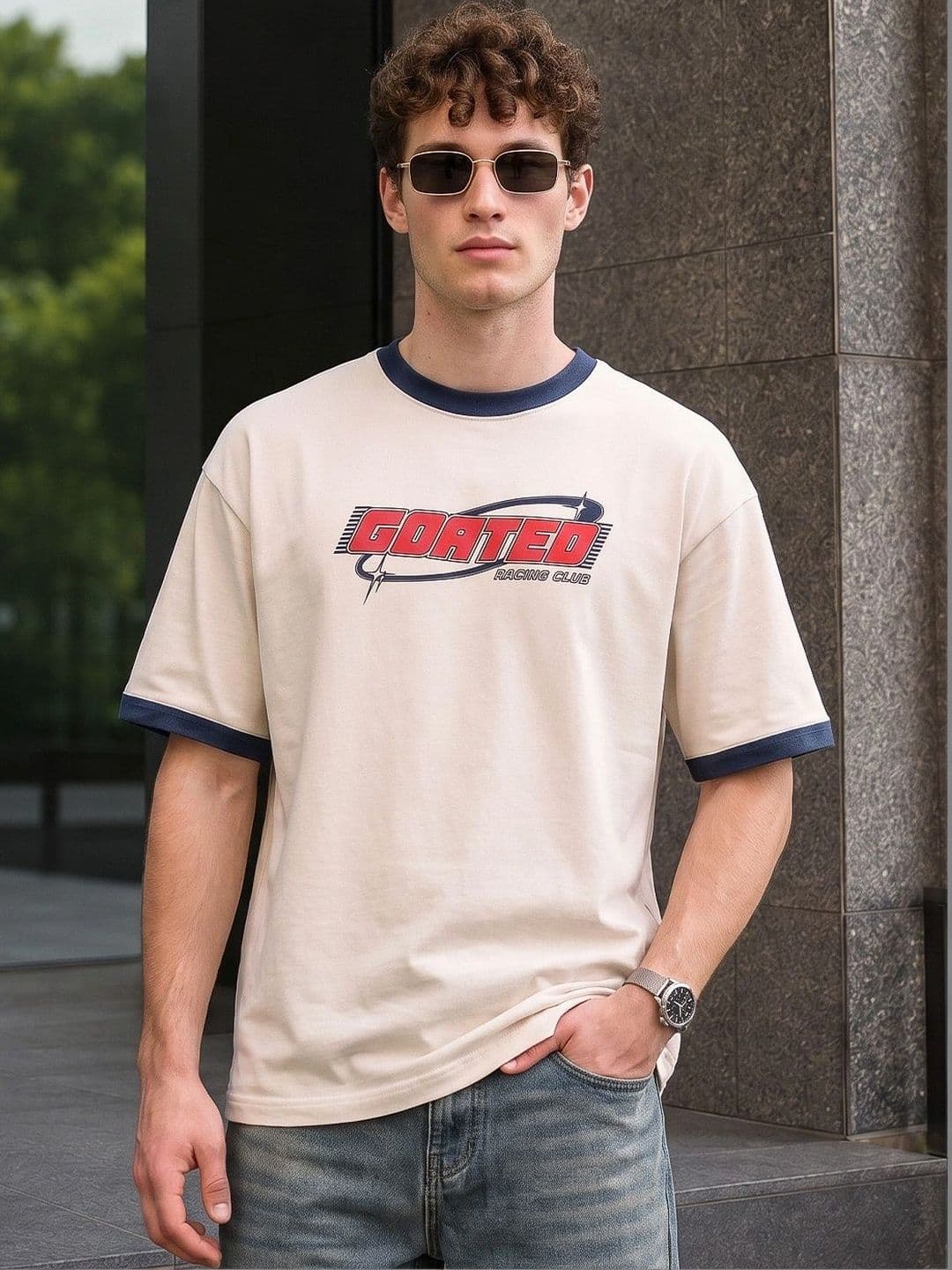 VEIRDO Men Typography Printed Pure Cotton T-shirt thumbnail 2