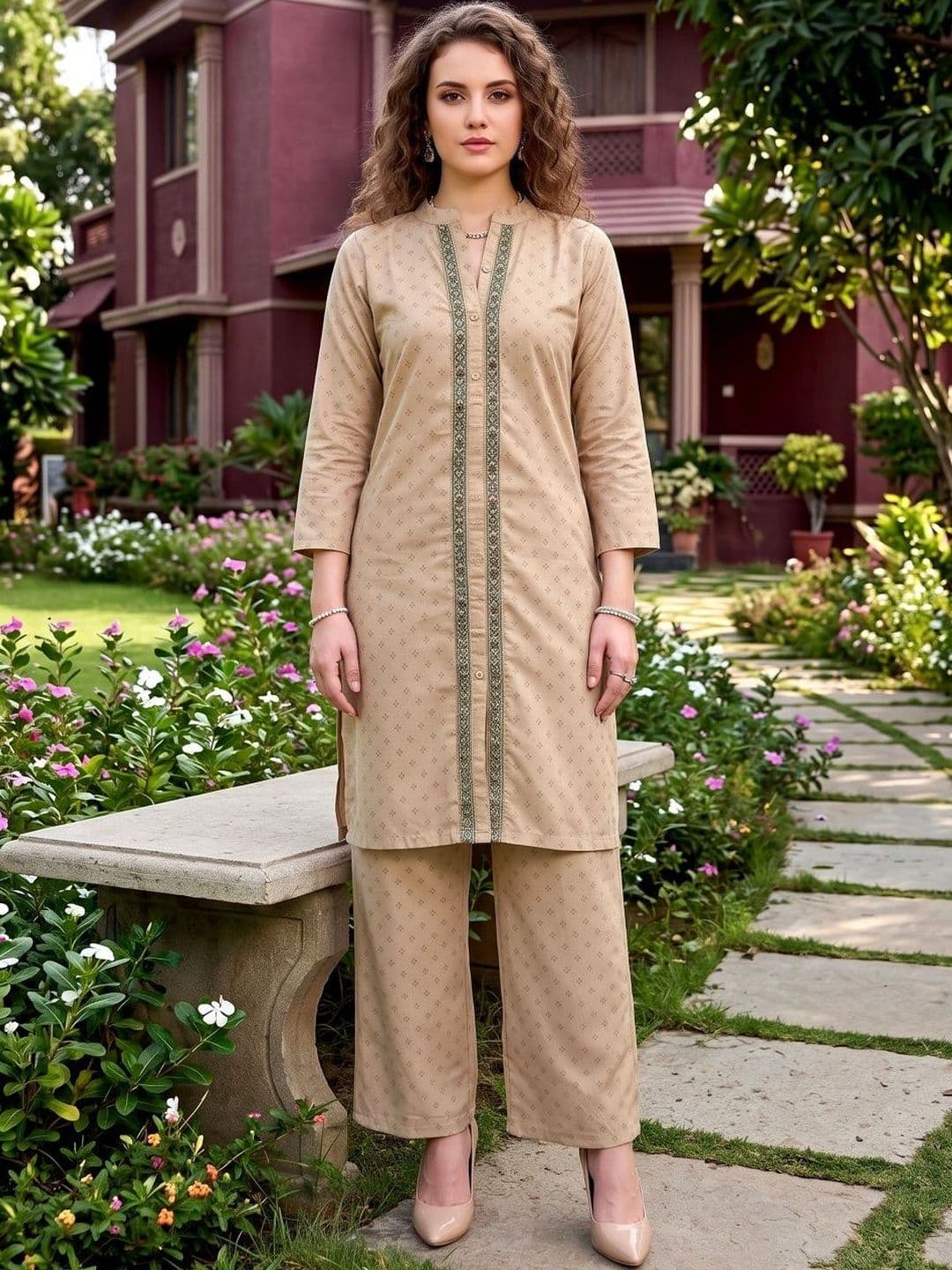 Laasika Floral Printed Tunic with Palazzos - view 1