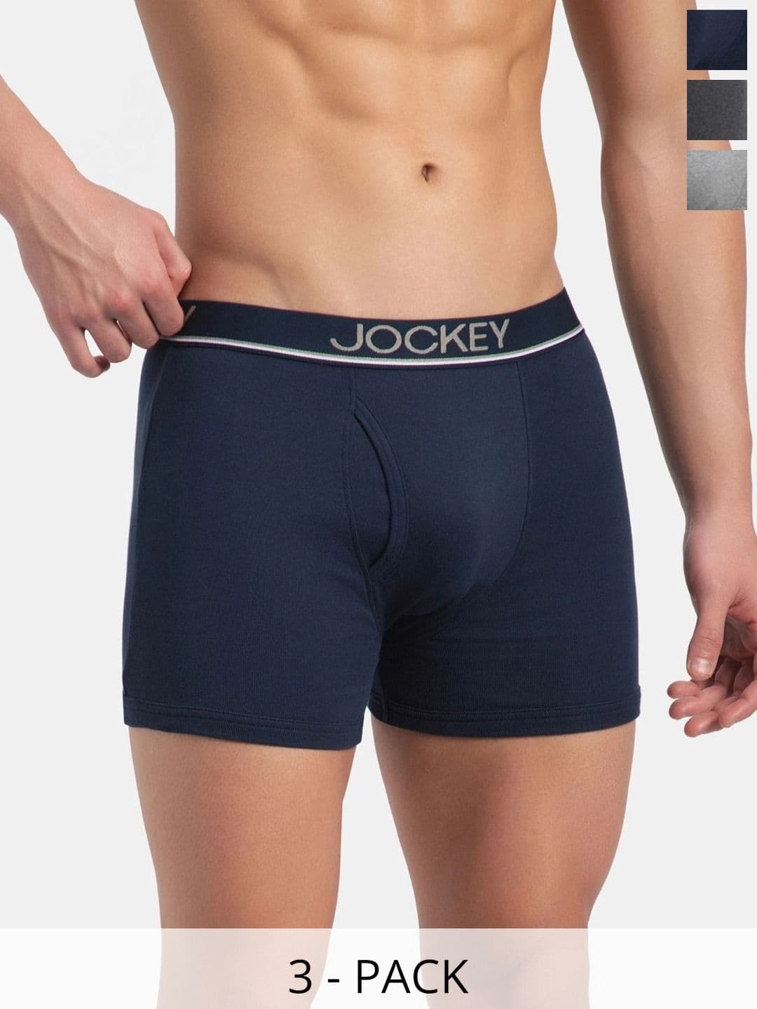 Jockey Pack of 3 Super Combed Cotton Rib Boxer Brief with Ultrasoft Waistband-8009 thumbnail 5