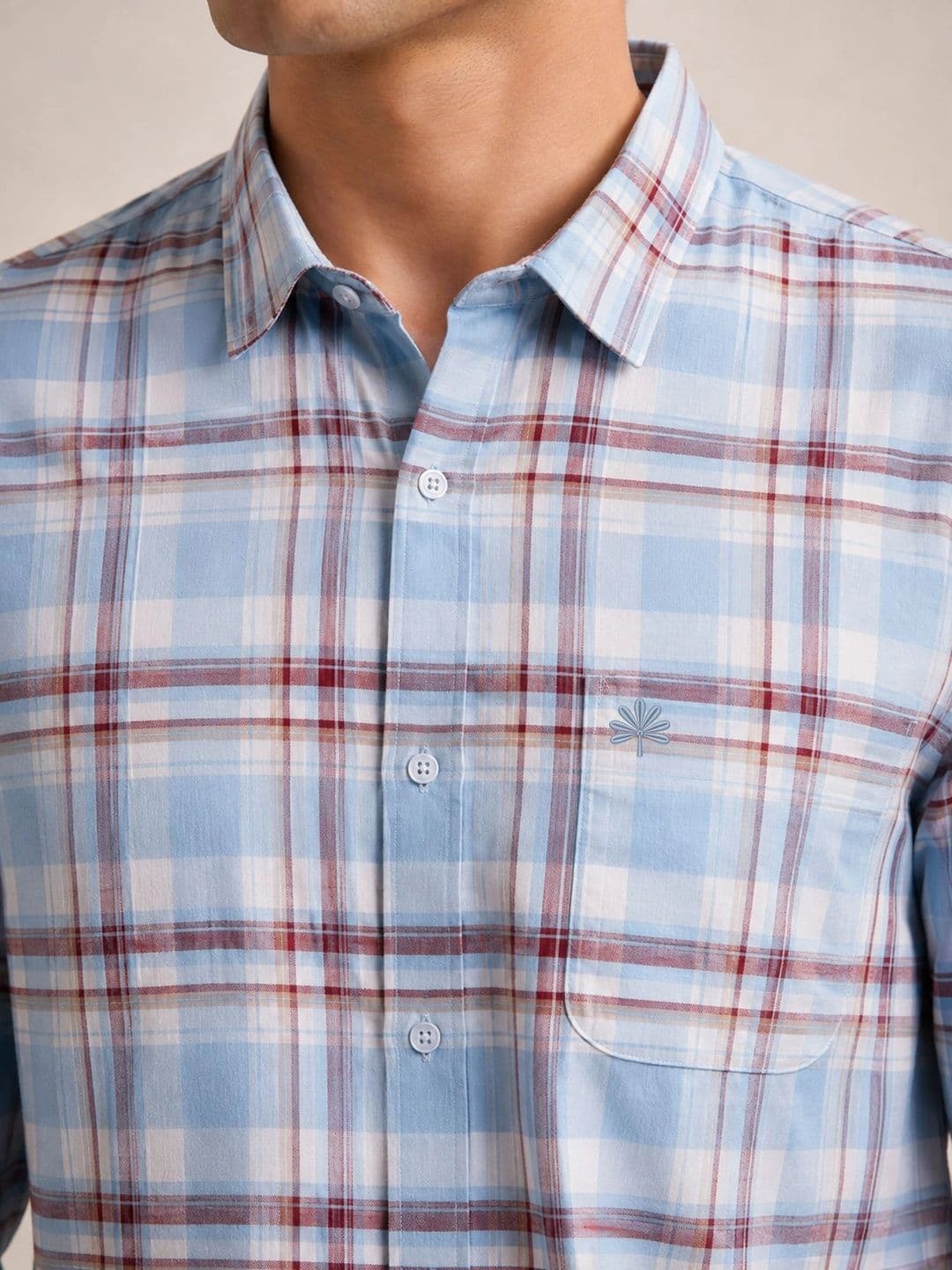 Chennis Men Slim Fit Tartan Checks Checked Casual Shirt thumbnail 2