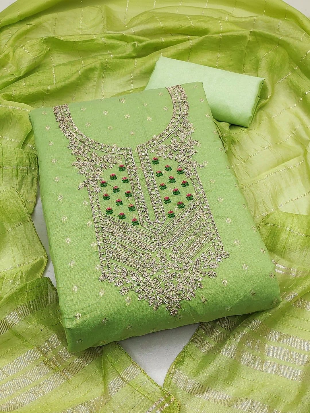 Dhaaga Ghar Embroidered Unstitched Dress Material - view 1