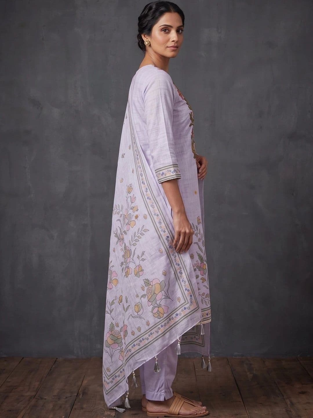 Peachmode Linen Unstitched Dress Material thumbnail 4
