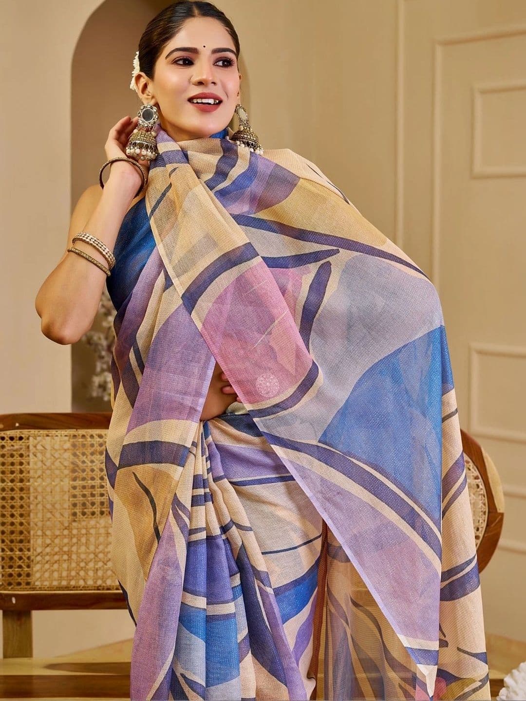 Mitera Tissue Designer Saree thumbnail 5