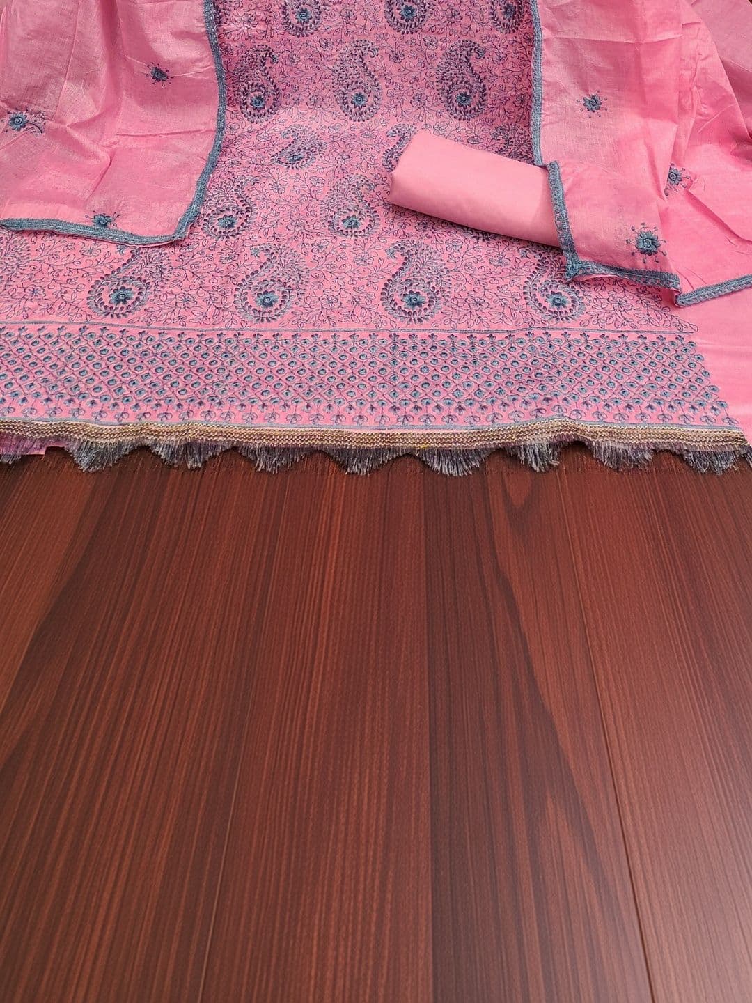 Dhaaga Ghar Embroidered Unstitched Dress Material thumbnail 4