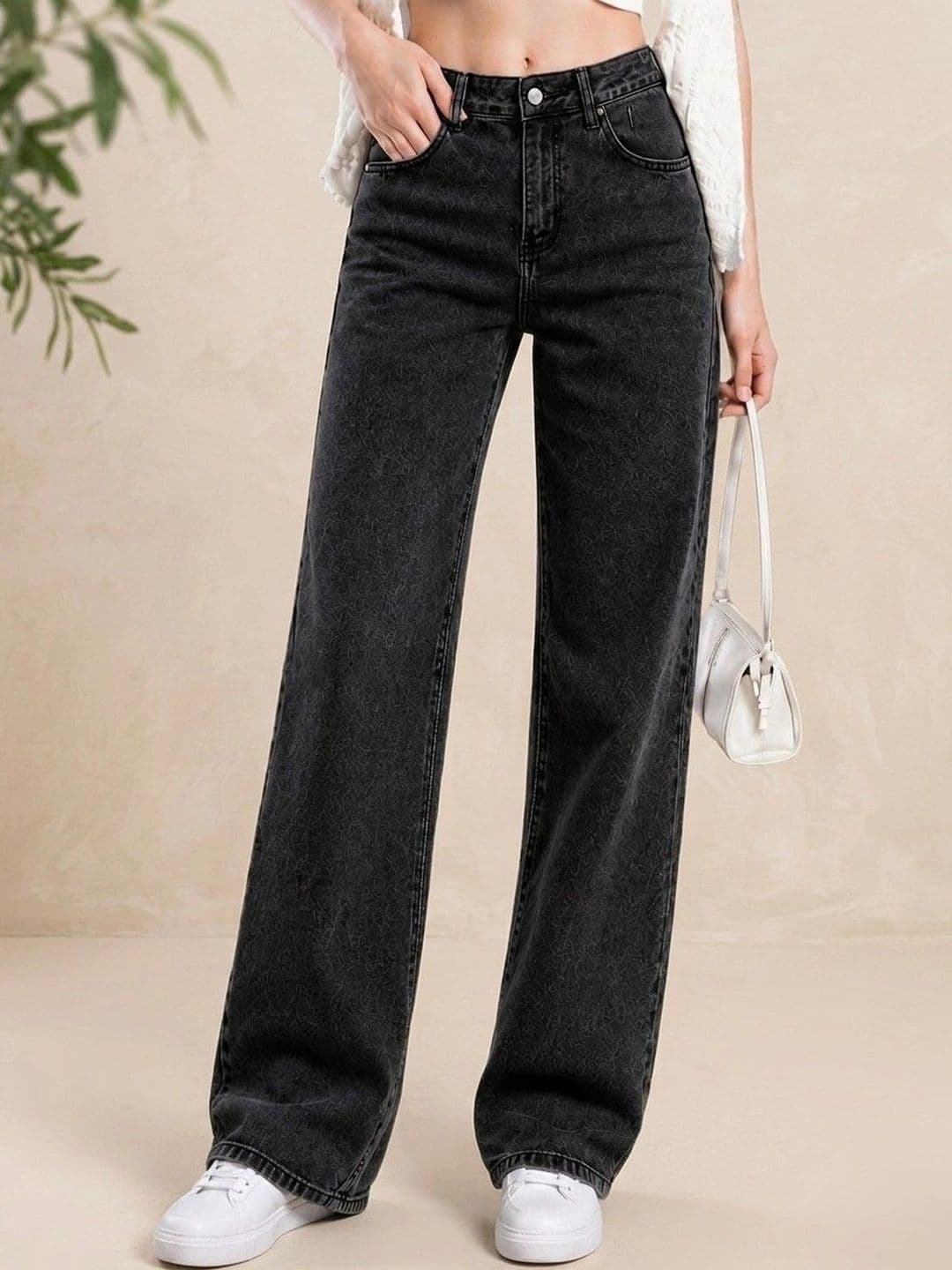 DressBerry Women Comfort Wide Leg High-Rise Light Fade Stretchable Jeans - view 1