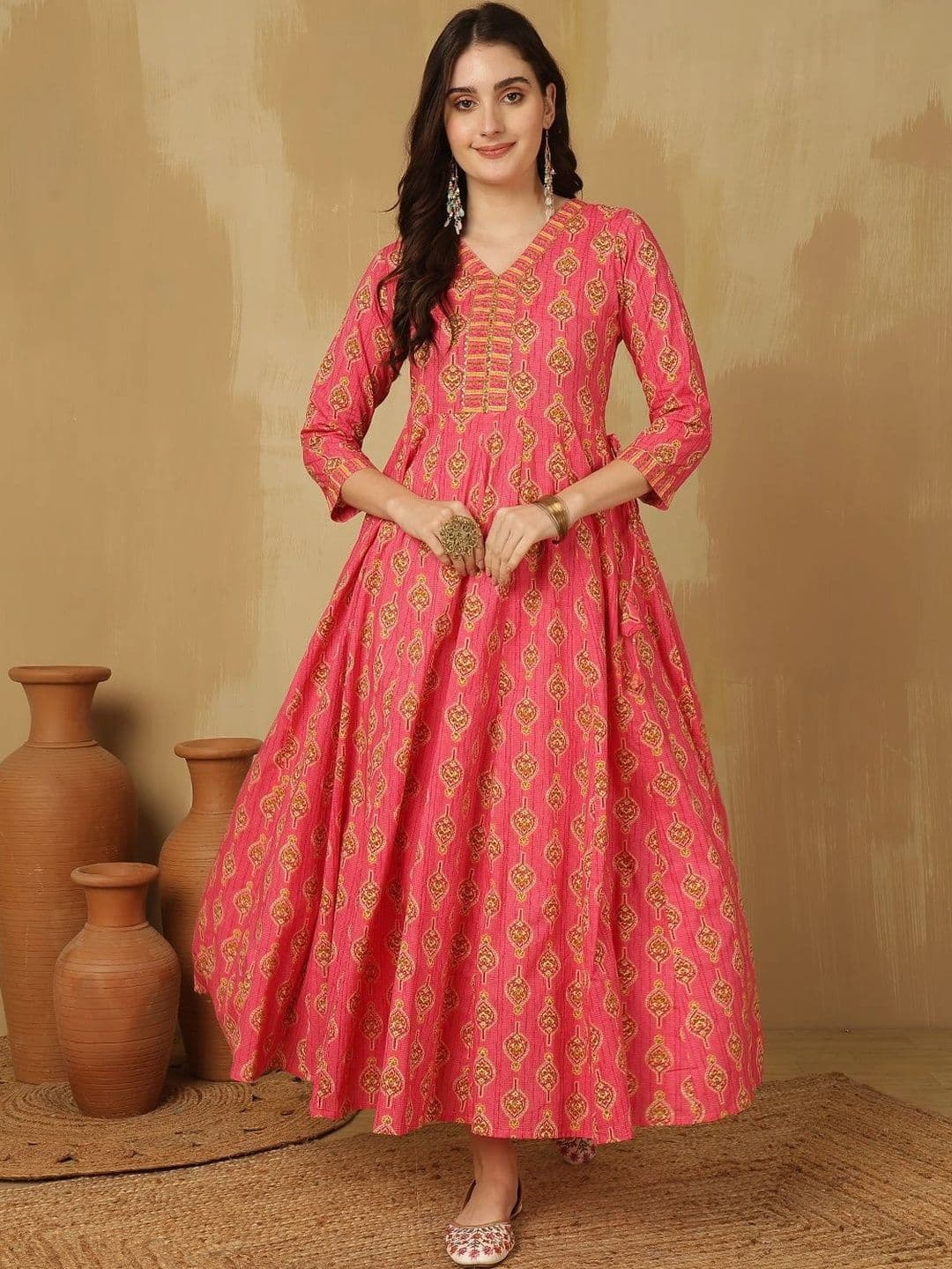 Sangria Women Ethnic Motifs Printed Anarkali Kurta - view 1