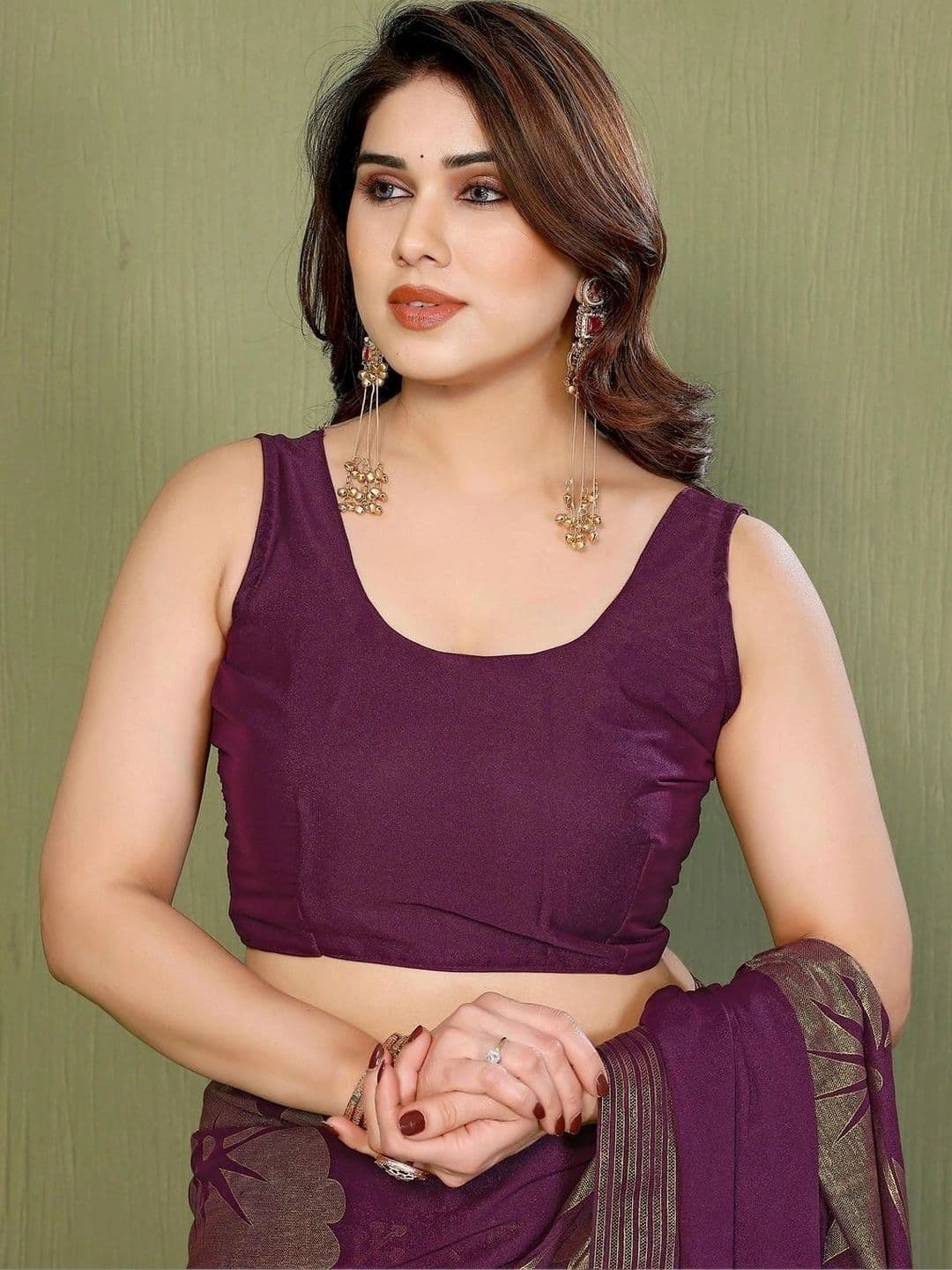 Pixie lane Floral Zari Pure Georgette Saree thumbnail 6