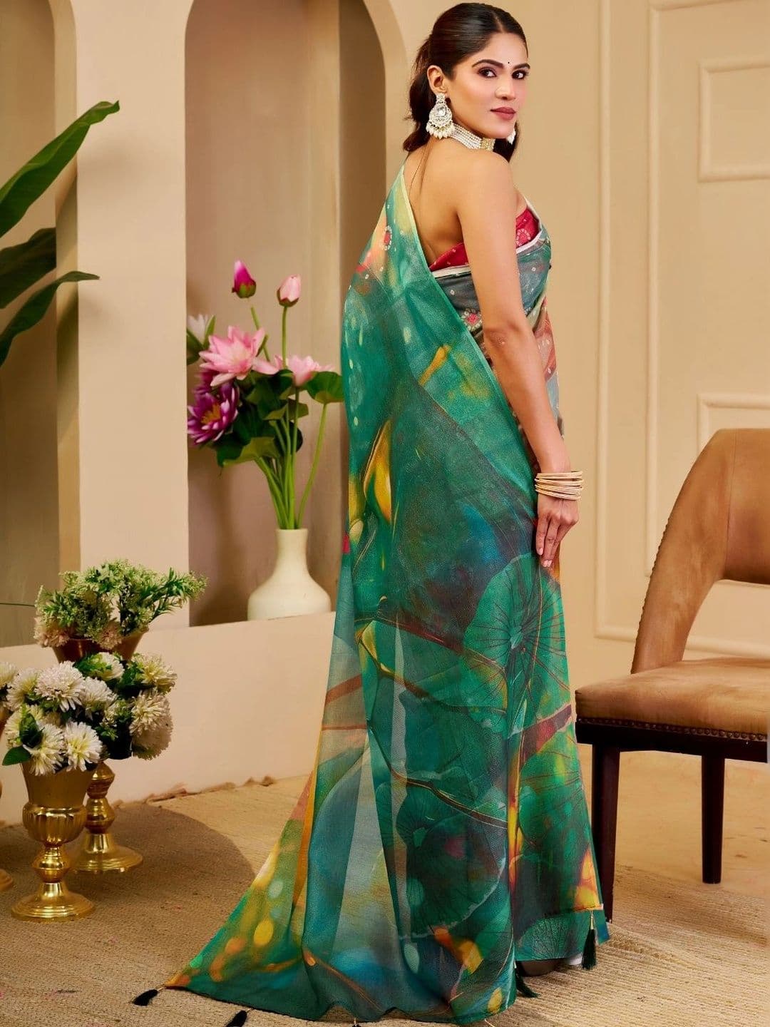 Mitera Tissue Designer Saree thumbnail 6