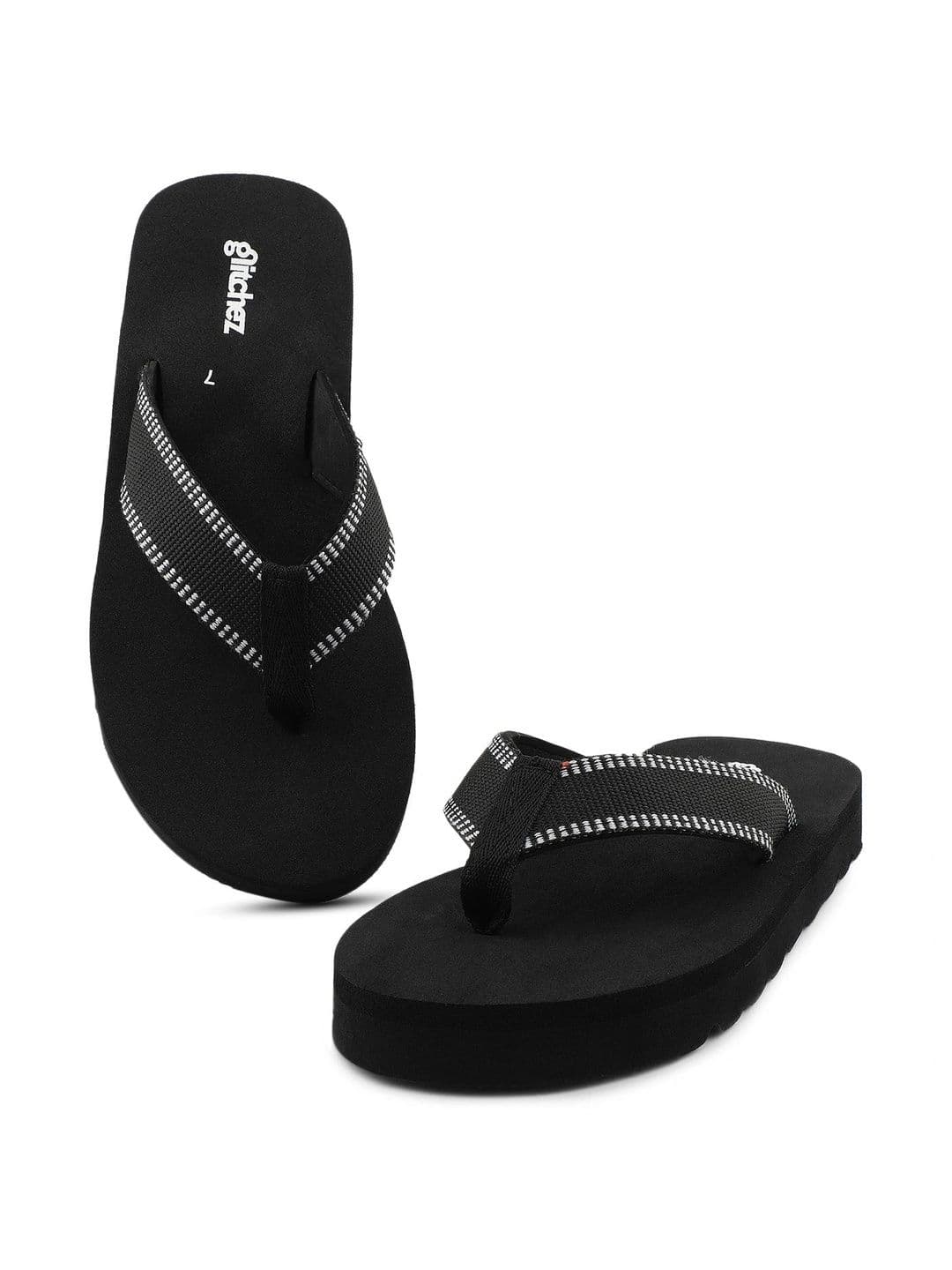 glitchez Men Striped Rubber Thong Flip-Flops thumbnail 6