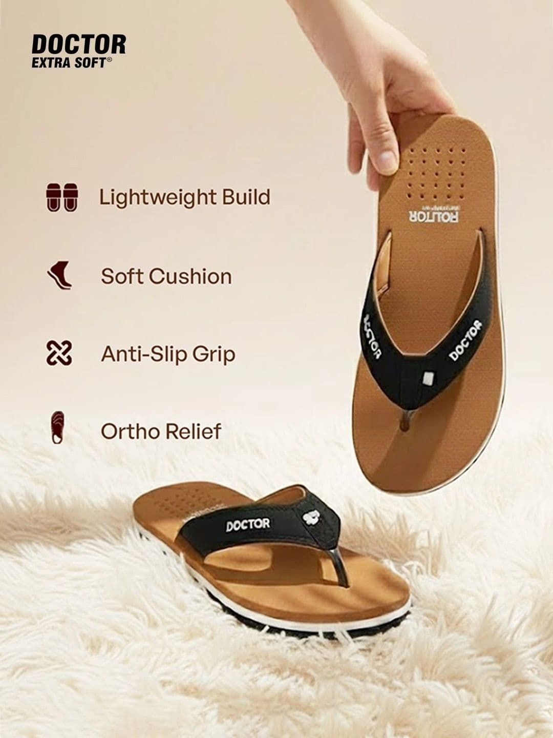 DOCTOR EXTRA SOFT Men Orthopedic Non-Slip Thong Flip-Flops thumbnail 6