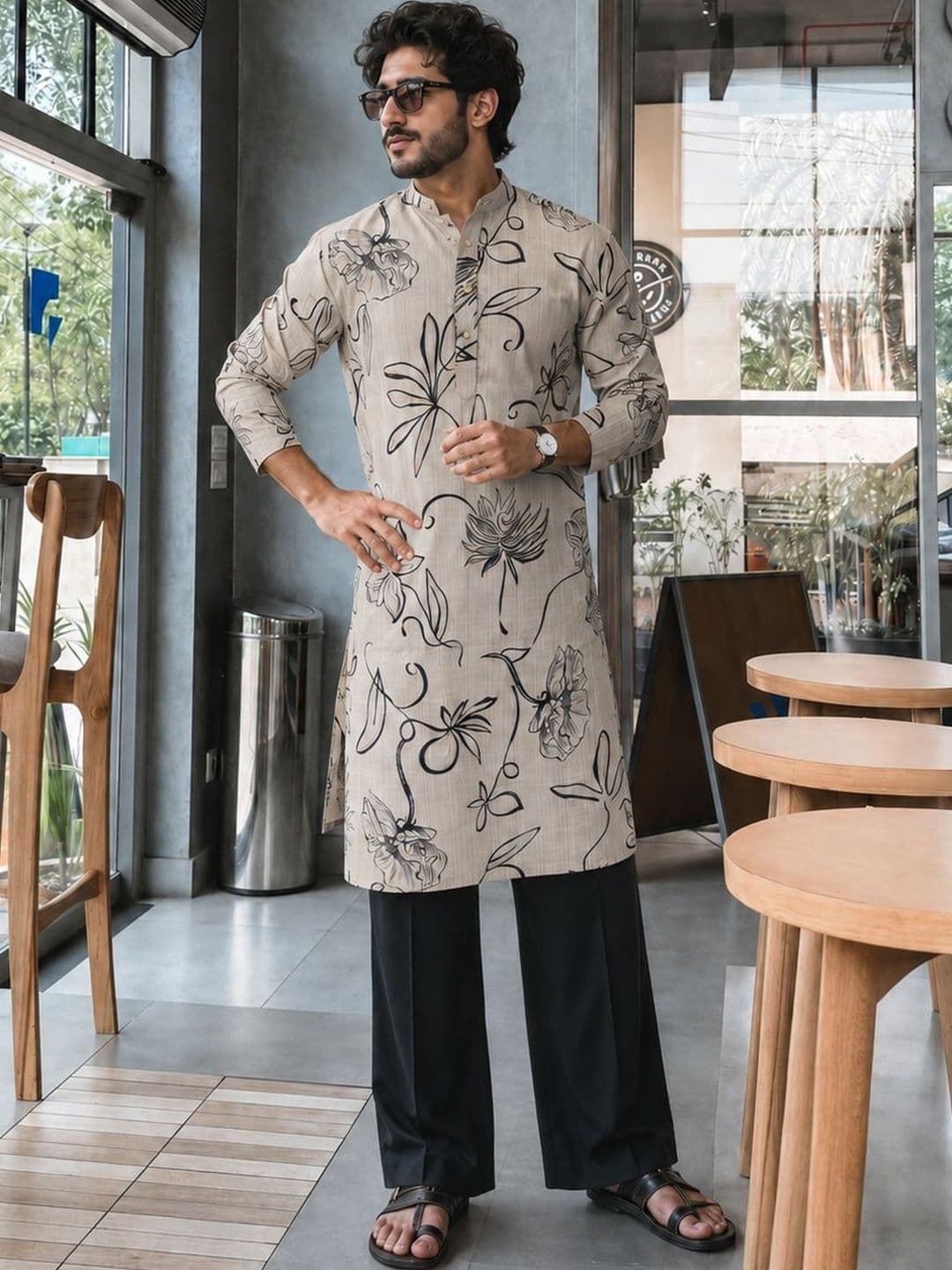 Anouk Men Floral Printed Floral Kurta - view 1