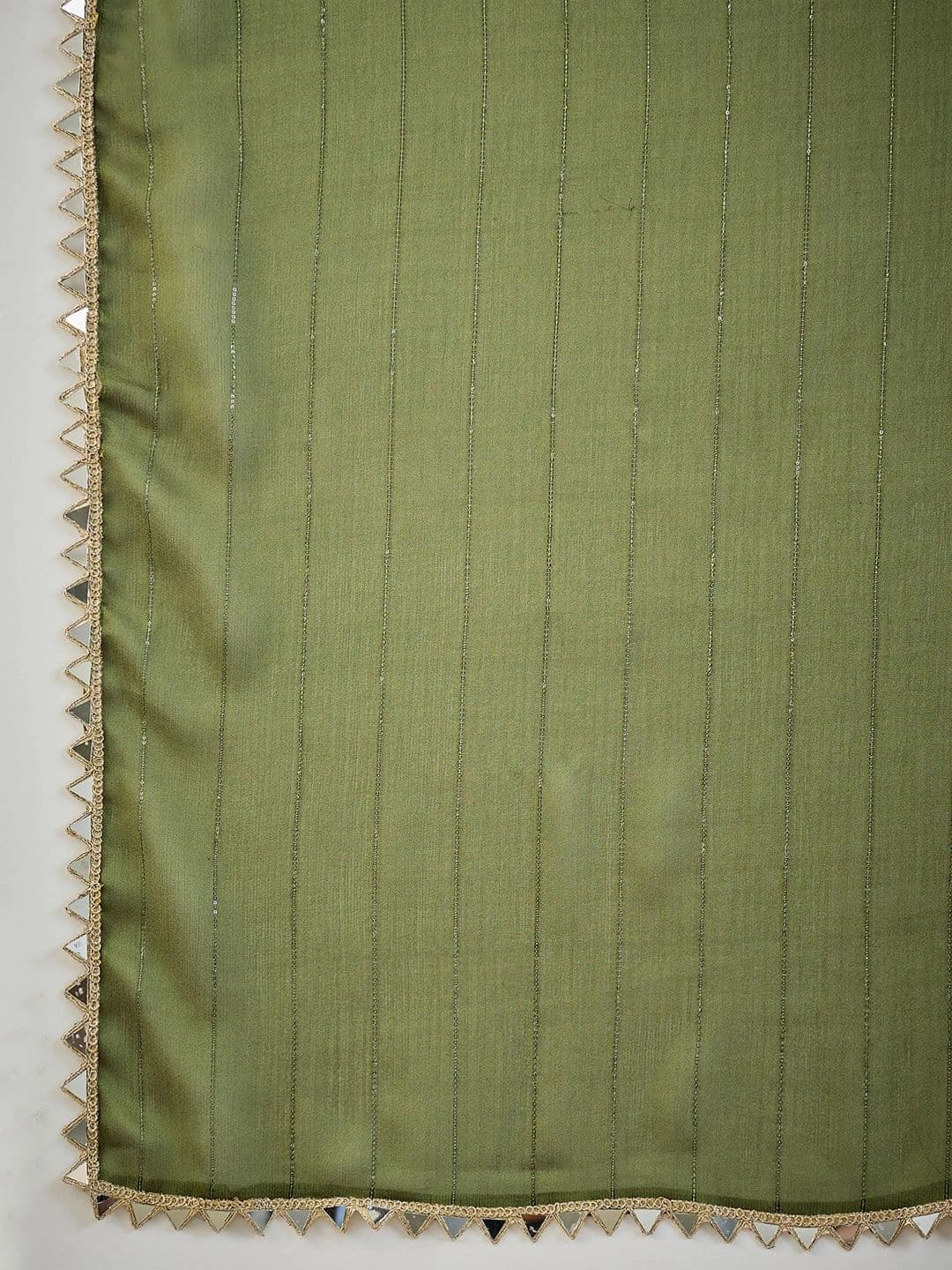Sangria Striped Mirror Work Poly Georgette Designer Saree thumbnail 5