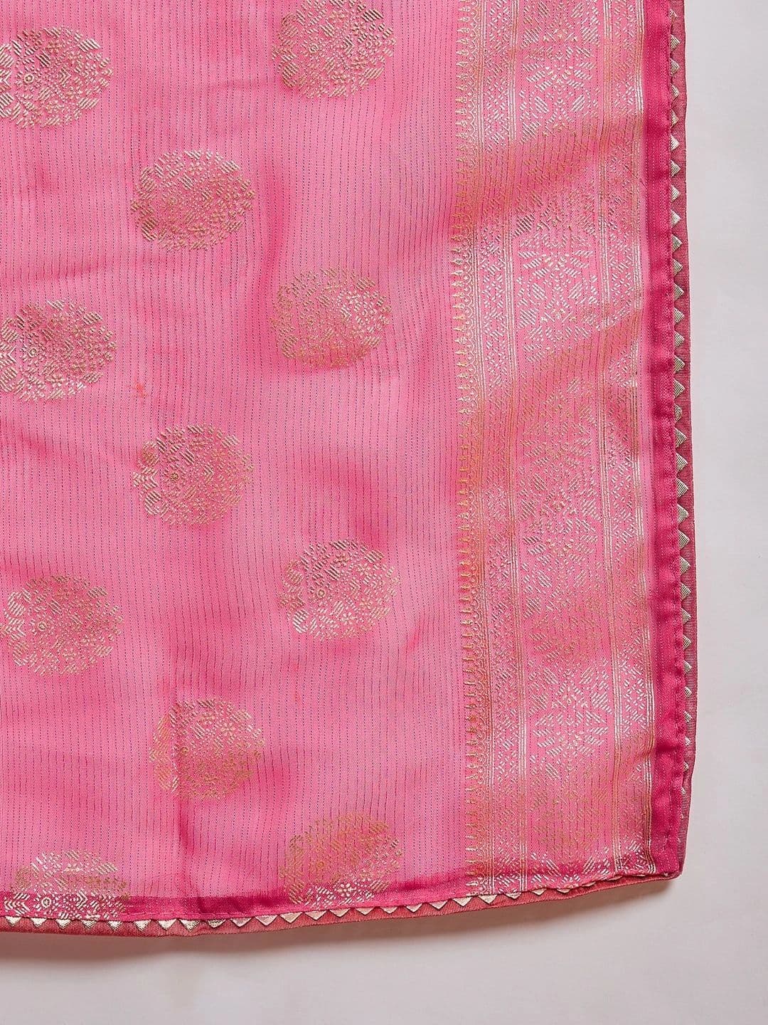 Sangria Embellished Zari Poly Chiffon Designer Chanderi Saree thumbnail 6