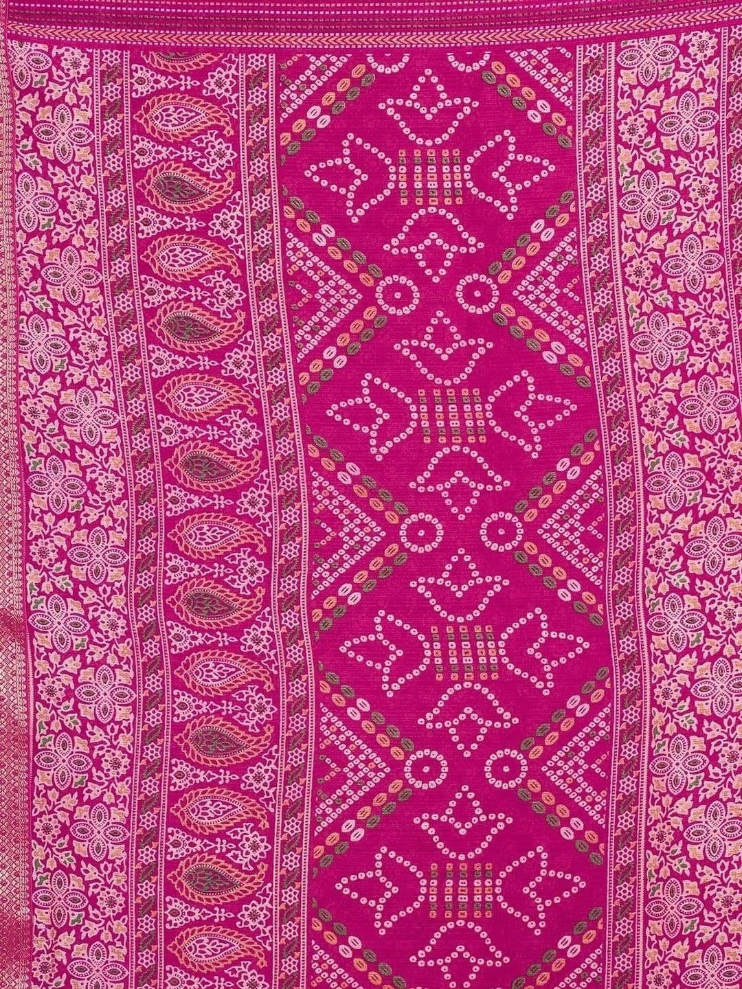 SANISA Bandhani Zari Pure Chiffon Saree thumbnail 5