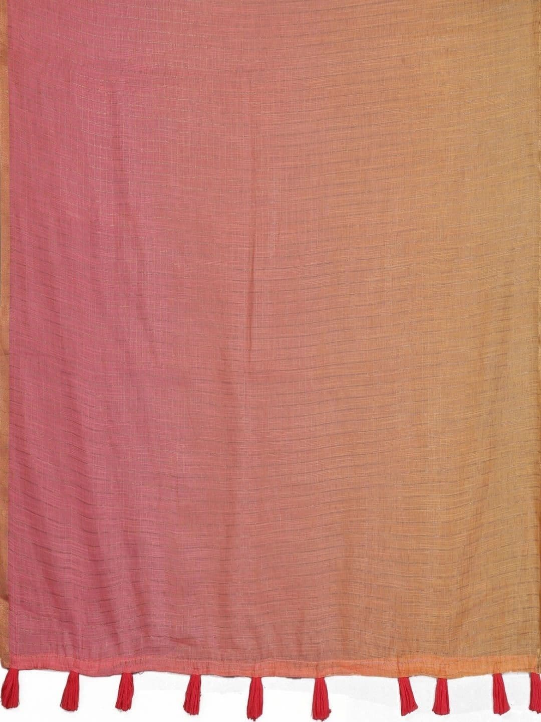 Pixie lane Ombre Zari Linen Blend Saree thumbnail 3