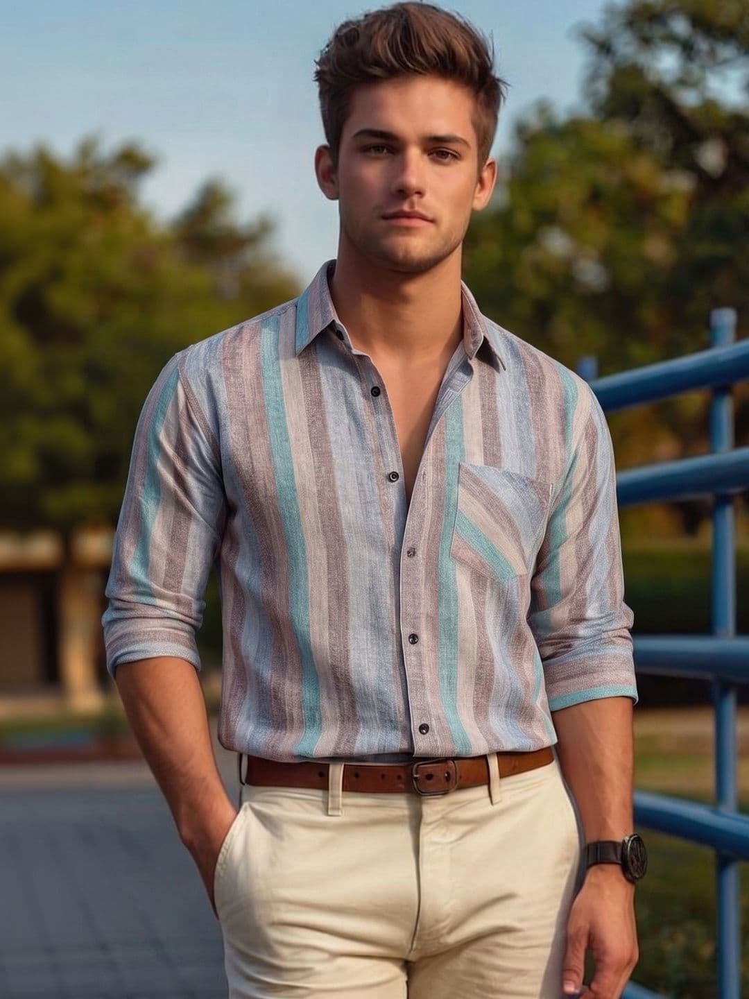 Mast & Harbour Men Comfort Striped Casual Shirt - view 1