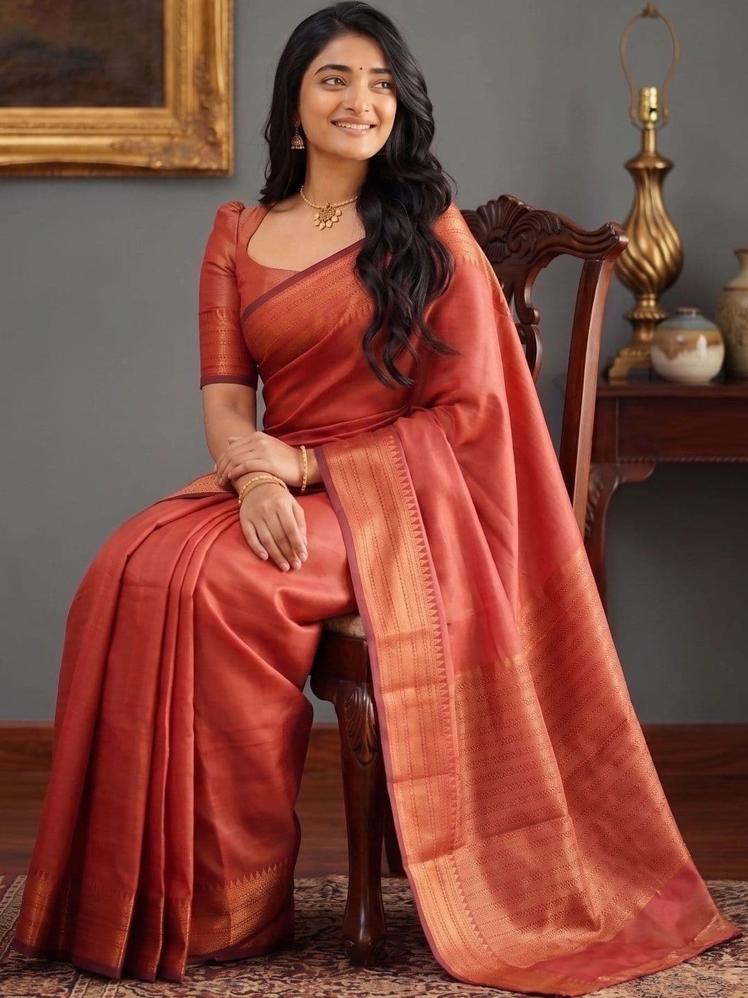 RUTVA FASHION Woven Design Zari Art Silk Banarasi Saree thumbnail 5