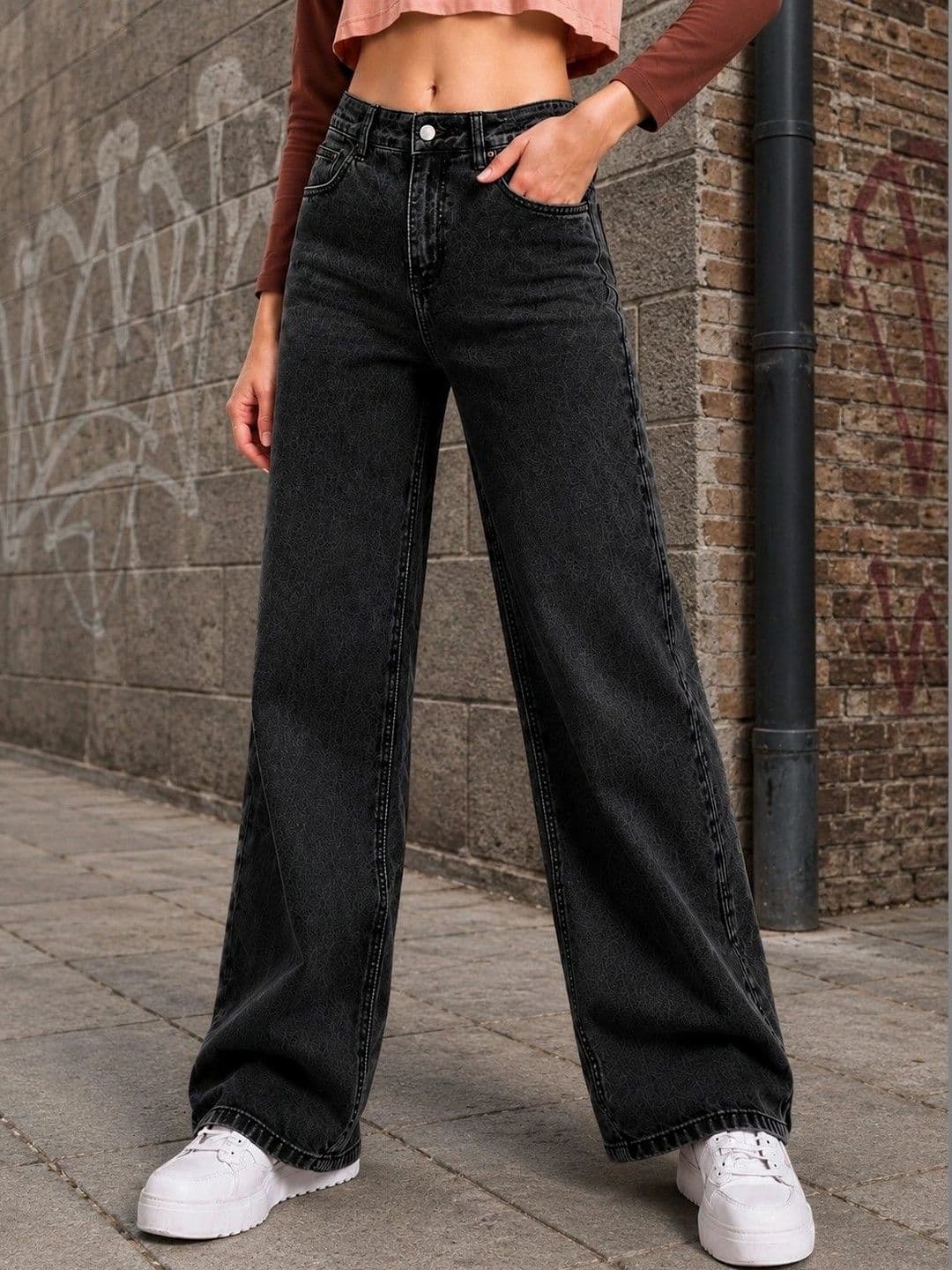 DressBerry Women Comfort Wide Leg High-Rise Light Fade Stretchable Jeans - view 1