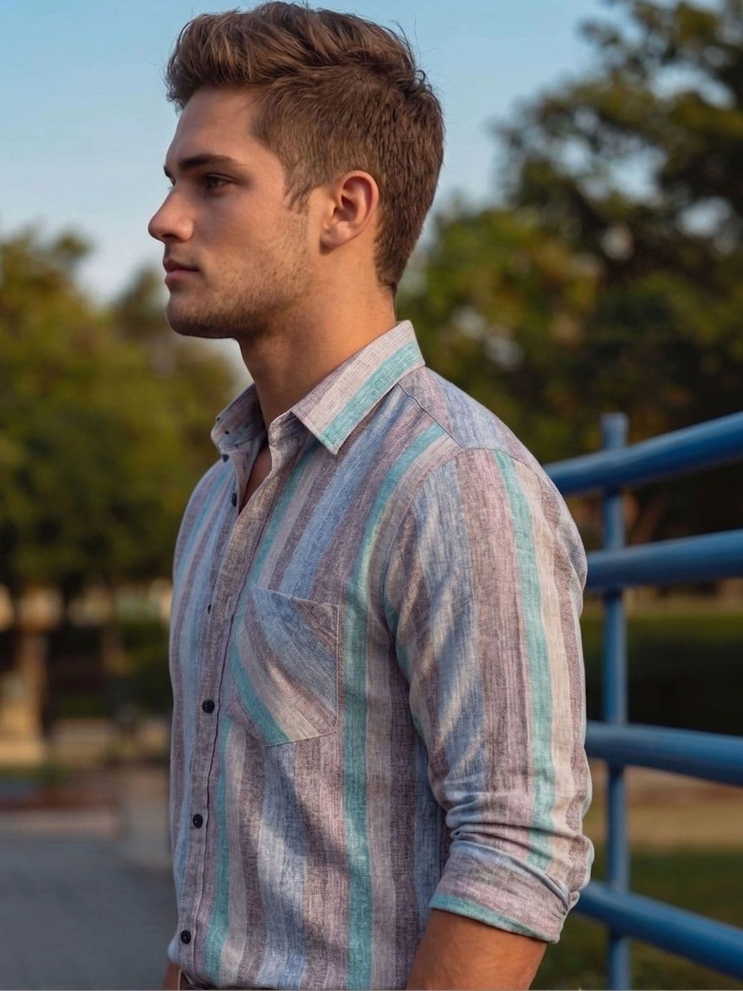 Mast & Harbour Men Comfort Striped Casual Shirt thumbnail 2