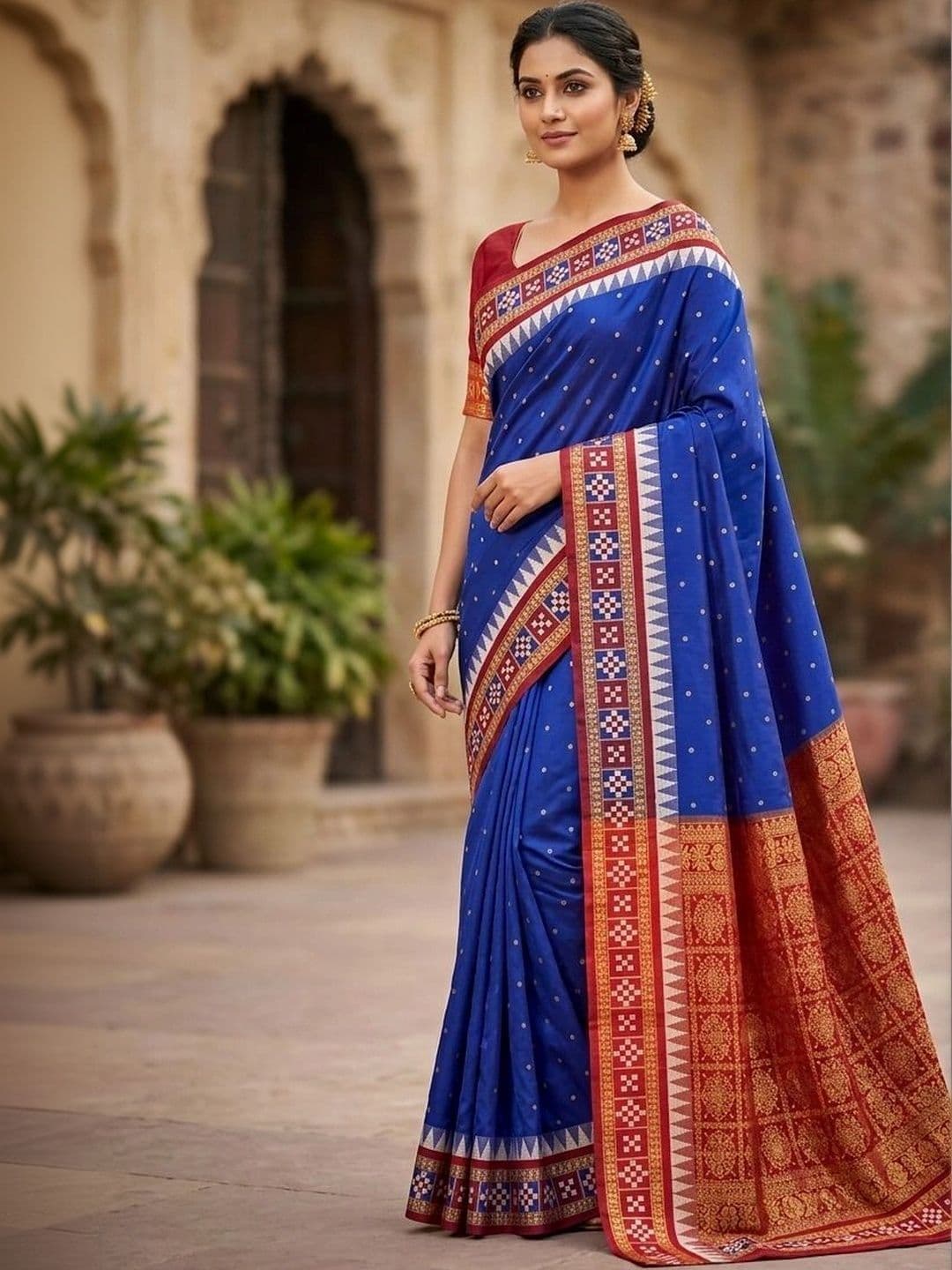 Silk Loomluxe Woven Design Zari Art Silk Sambalpuri Saree thumbnail 3