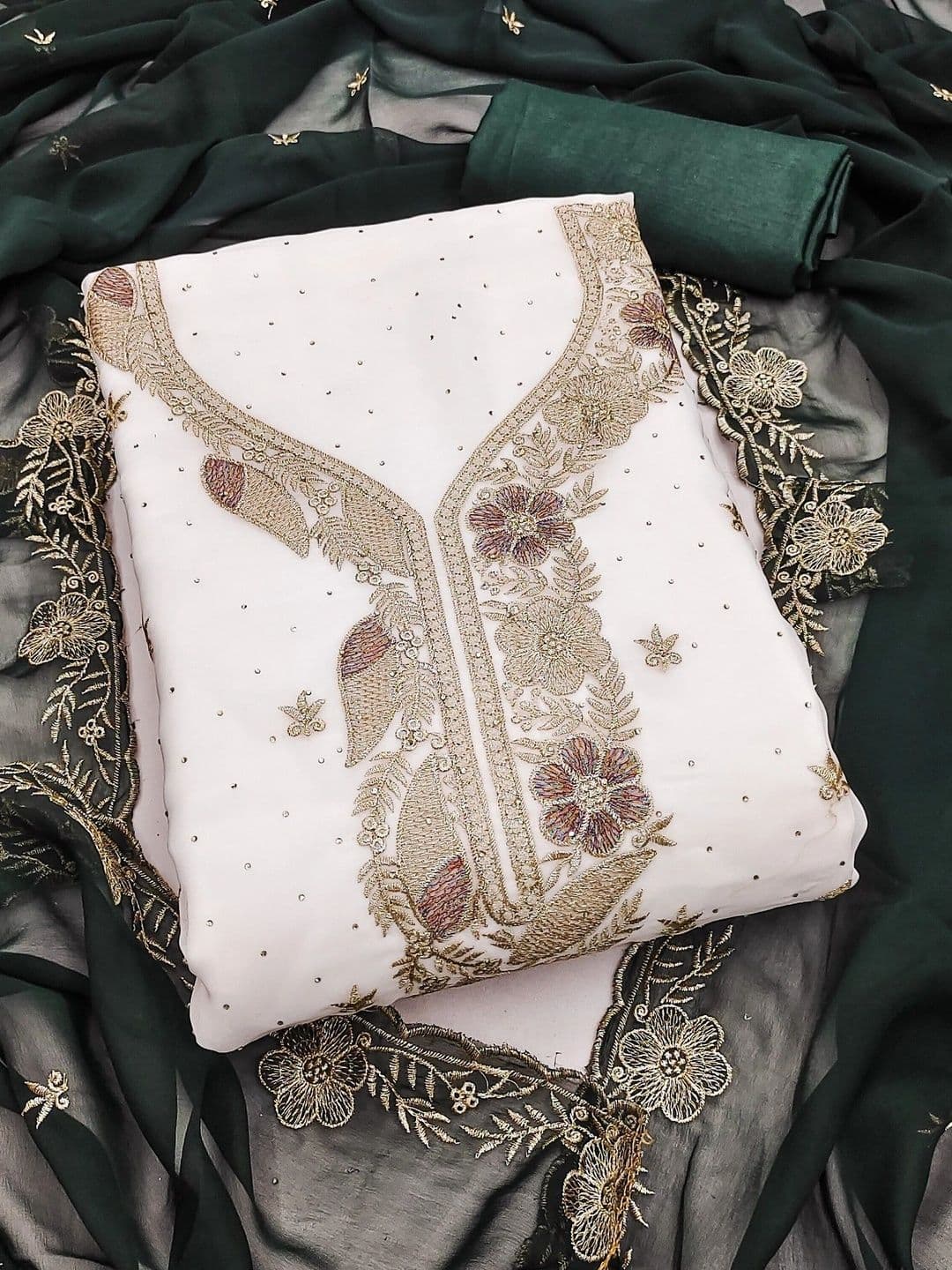 TAVAS Embroidered Unstitched Dress Material - view 1