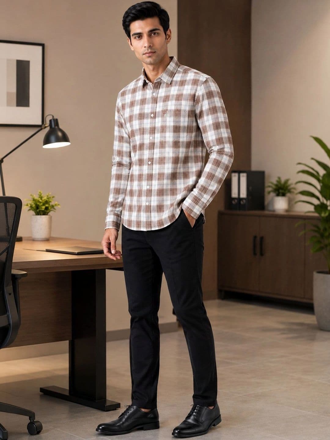 Chennis Men Slim Fit Checked Casual Shirt thumbnail 2