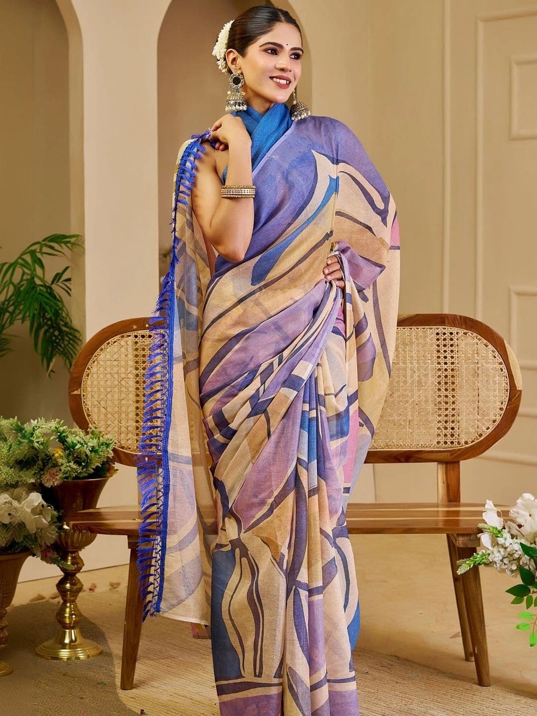 Mitera Tissue Designer Saree thumbnail 3