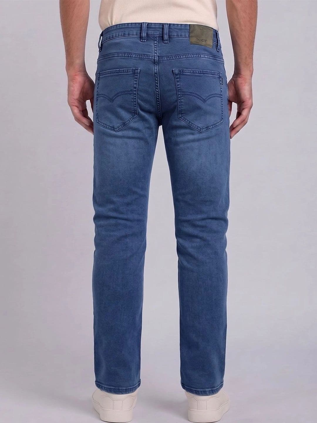 THUNDER JEANS Men Regular Fit Mid-Rise Stretchable Jeans thumbnail 6
