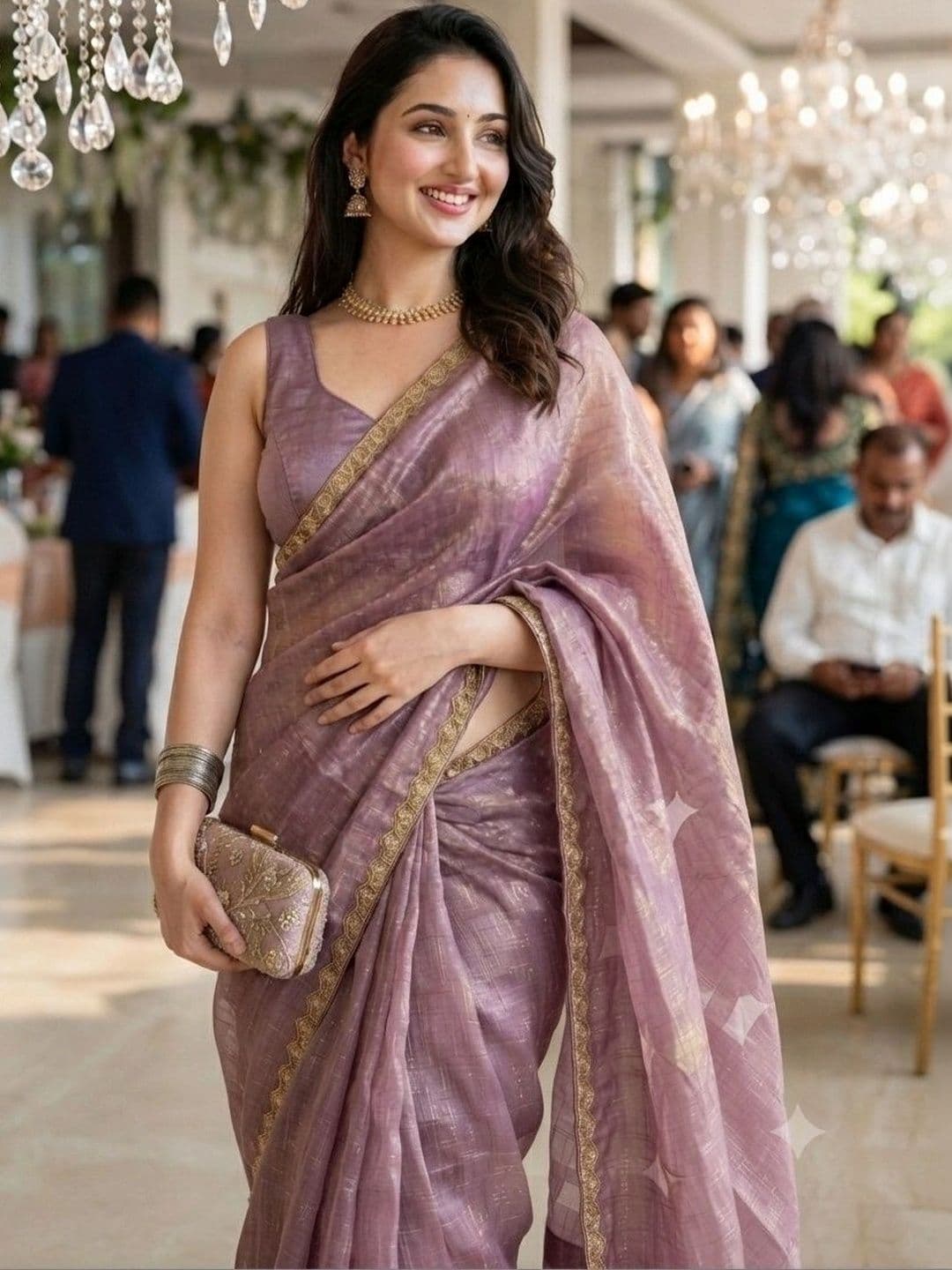 Akshmi Creation Zari Supernet Saree thumbnail 2