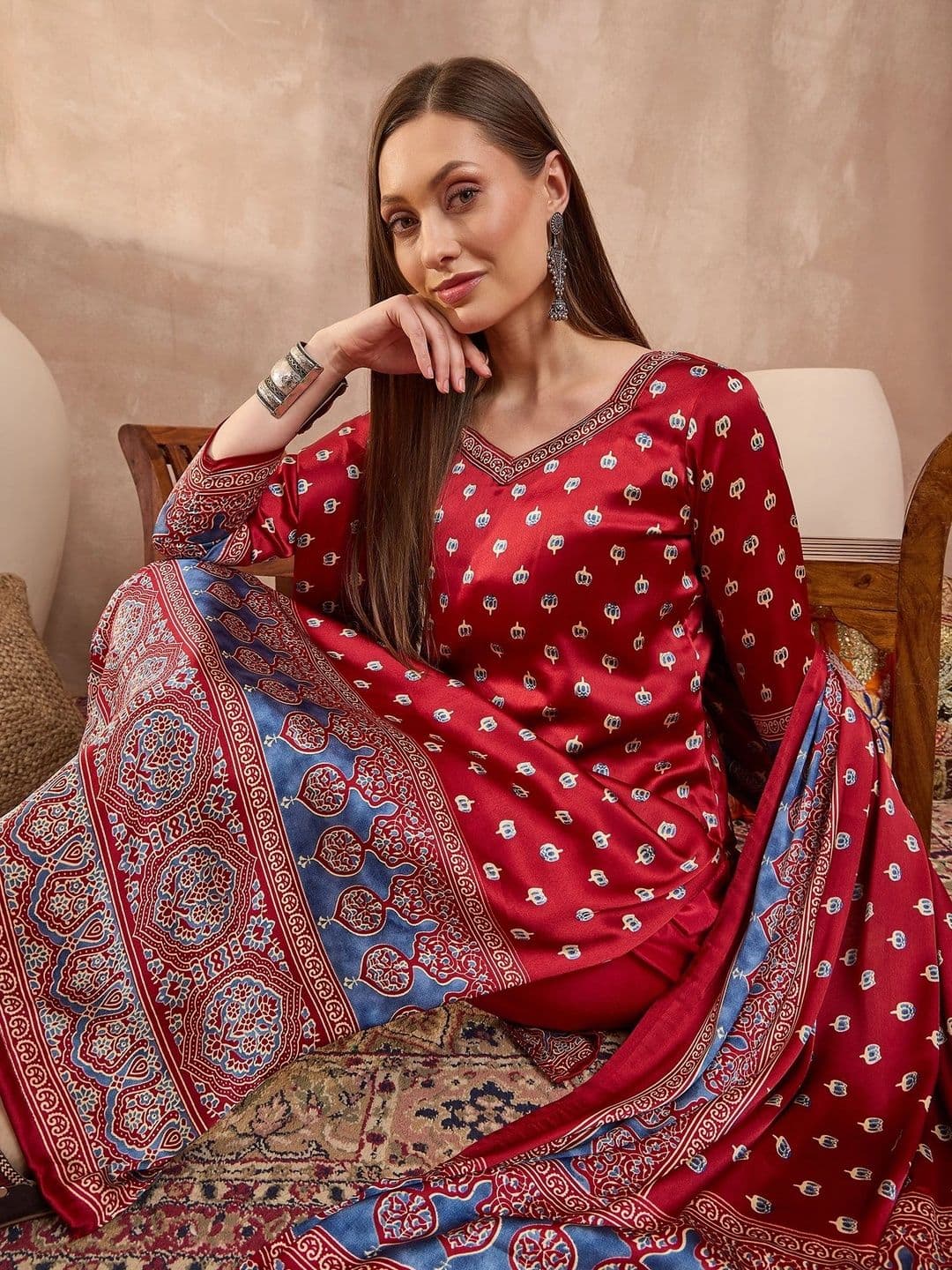 ZYVIRA Satin Unstitched Dress Material thumbnail 6