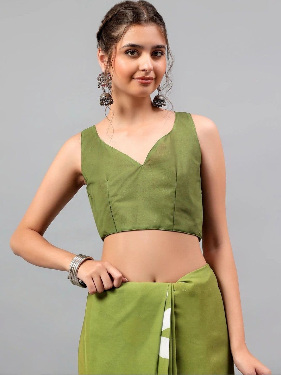 Pixie lane Floral Pure Georgette Saree thumbnail 7