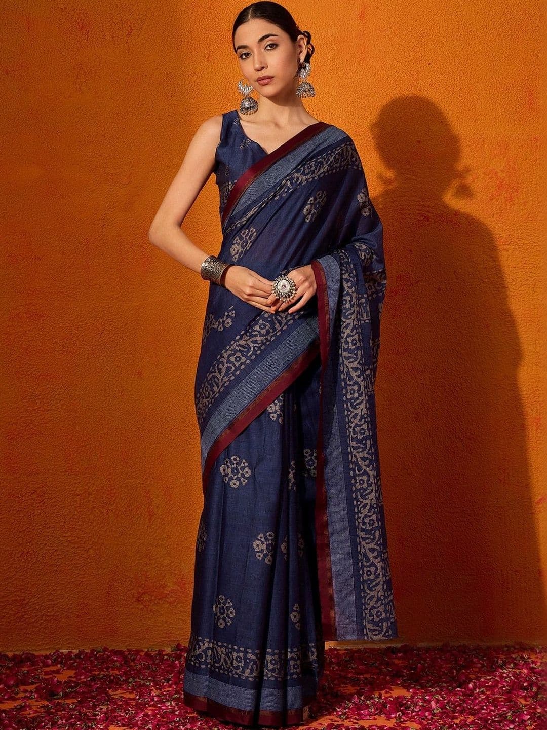 Sangria Batik Designer Bagru Saree - view 1